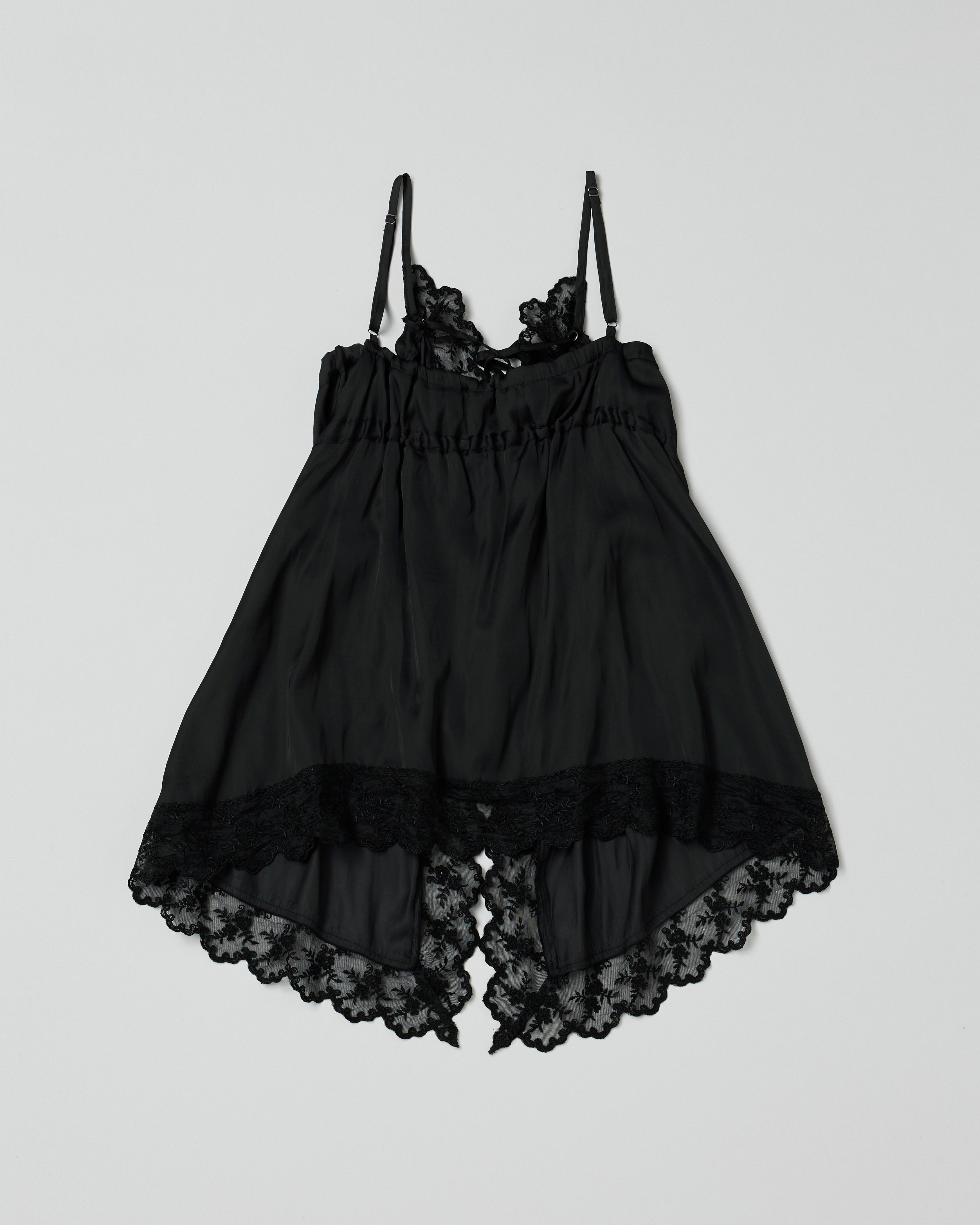 Satin camisole gown (black)