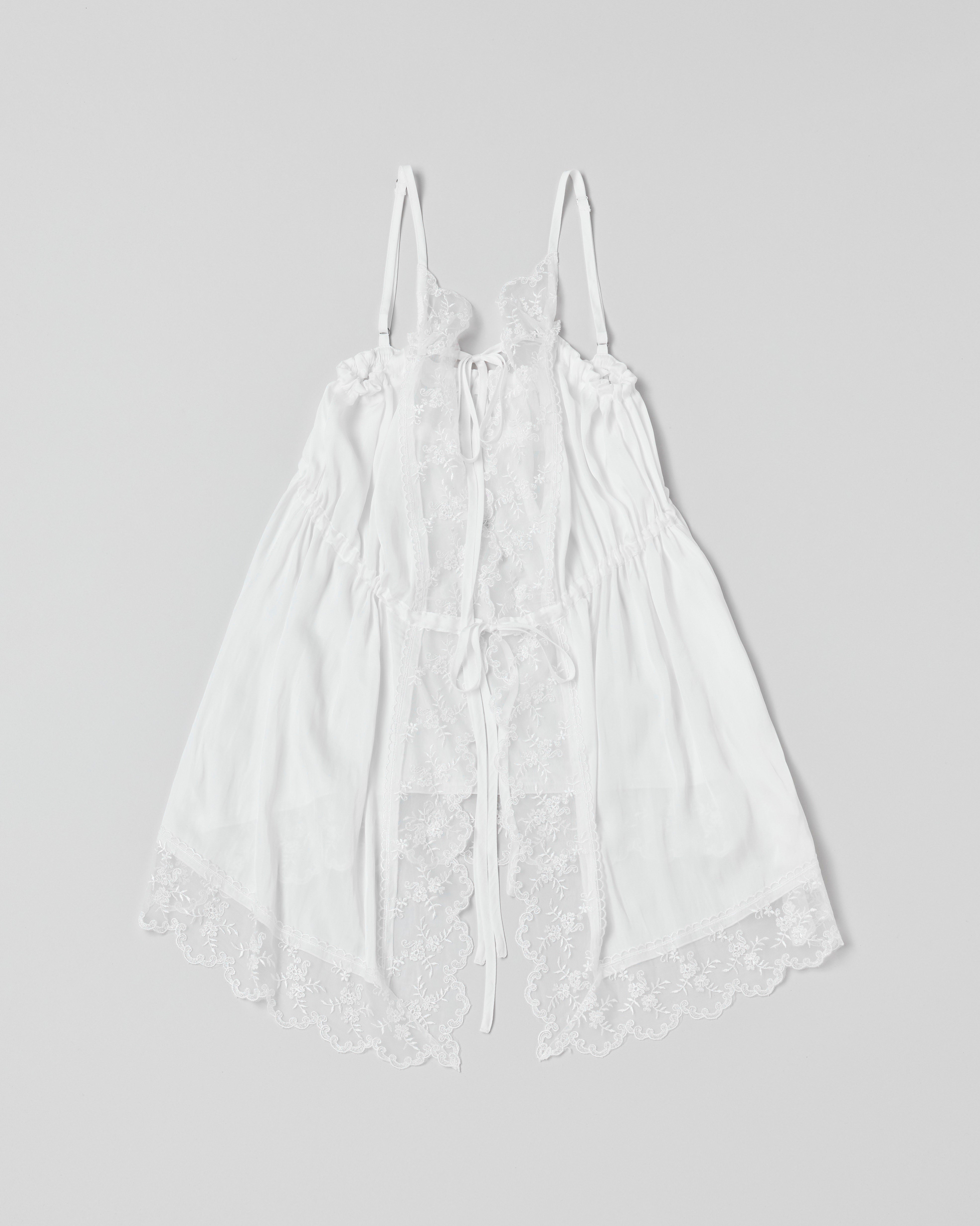 Satin camisole gown (white)