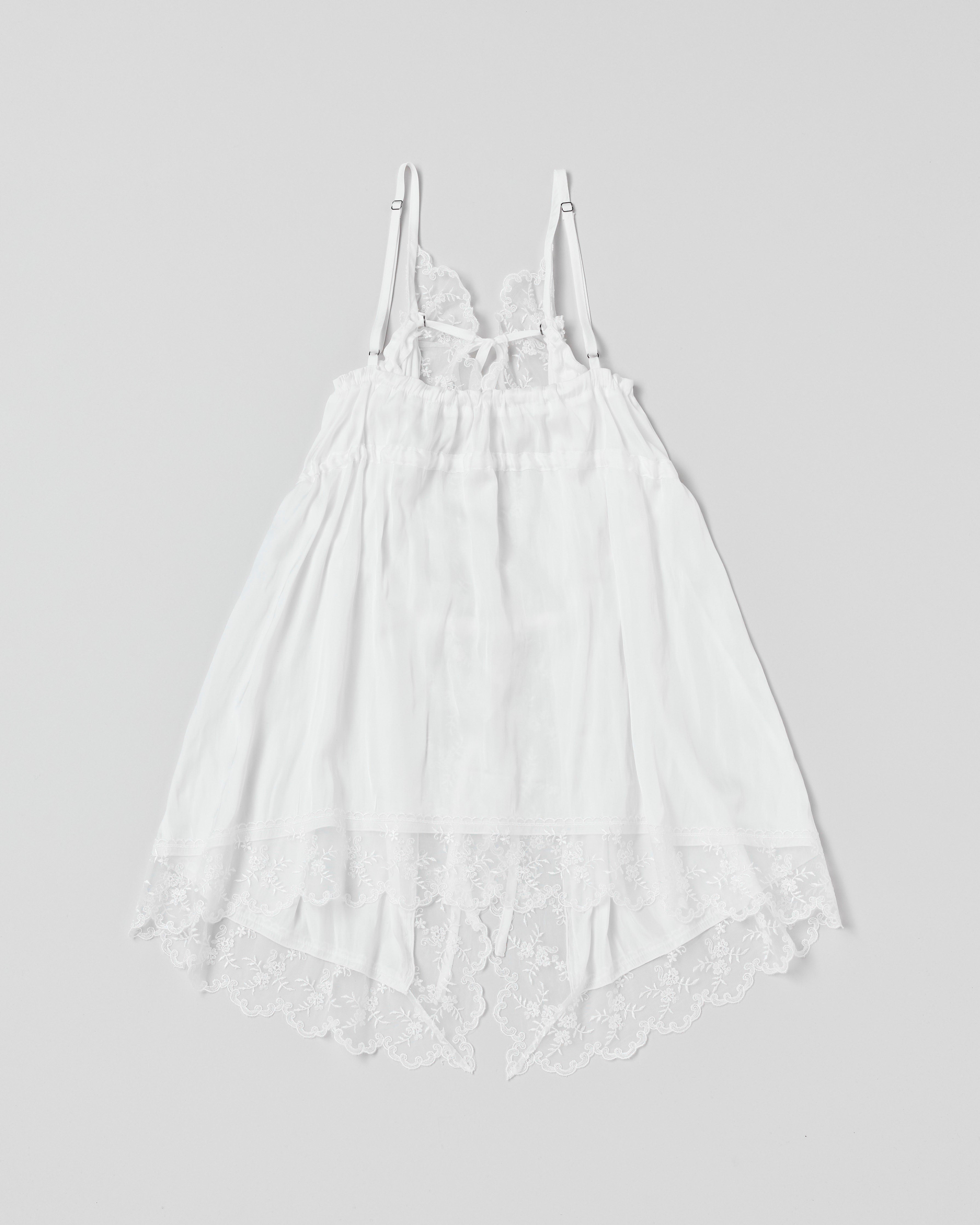 Satin camisole gown (white)
