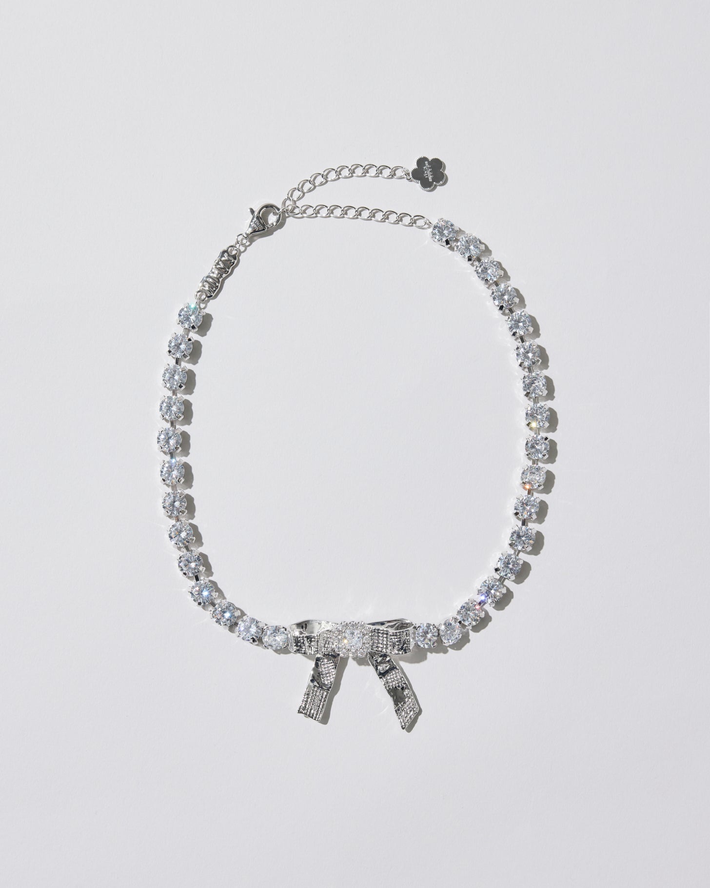 Tin Foil Bow Gemstone Necklace