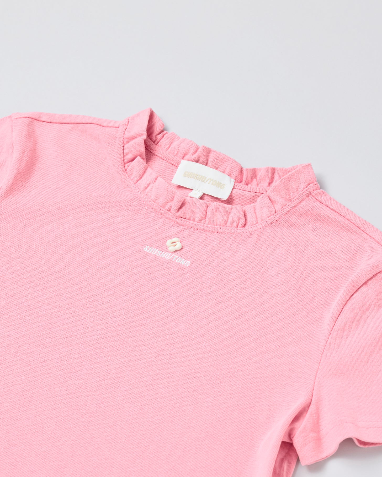 Wave Lace Collar T-Shirt(Pink)