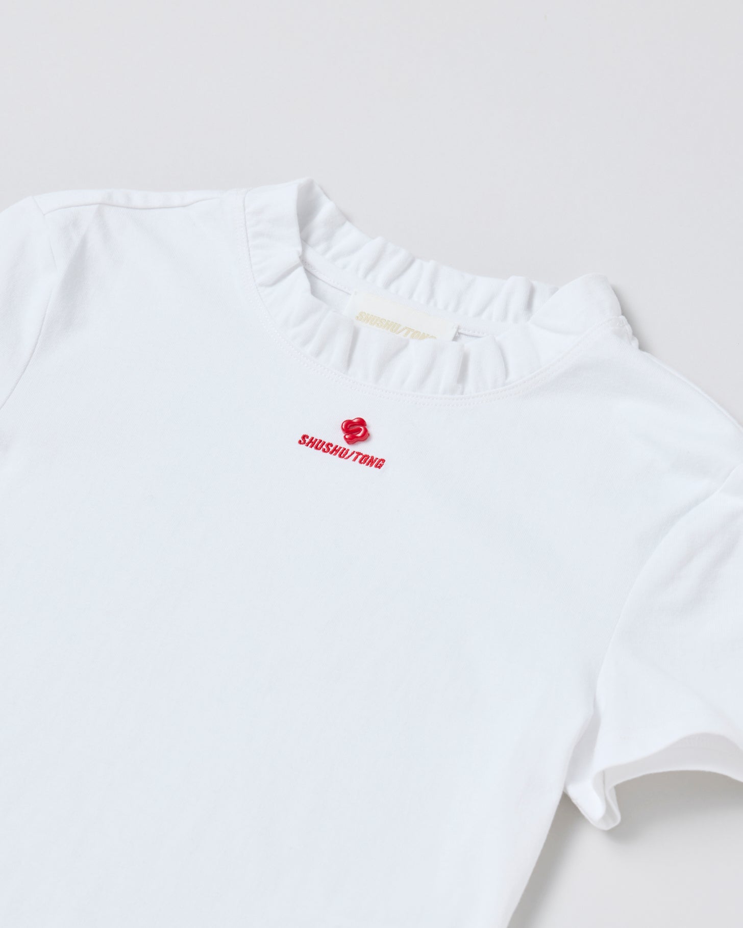 Wave Lace Collar T-Shirt(White)