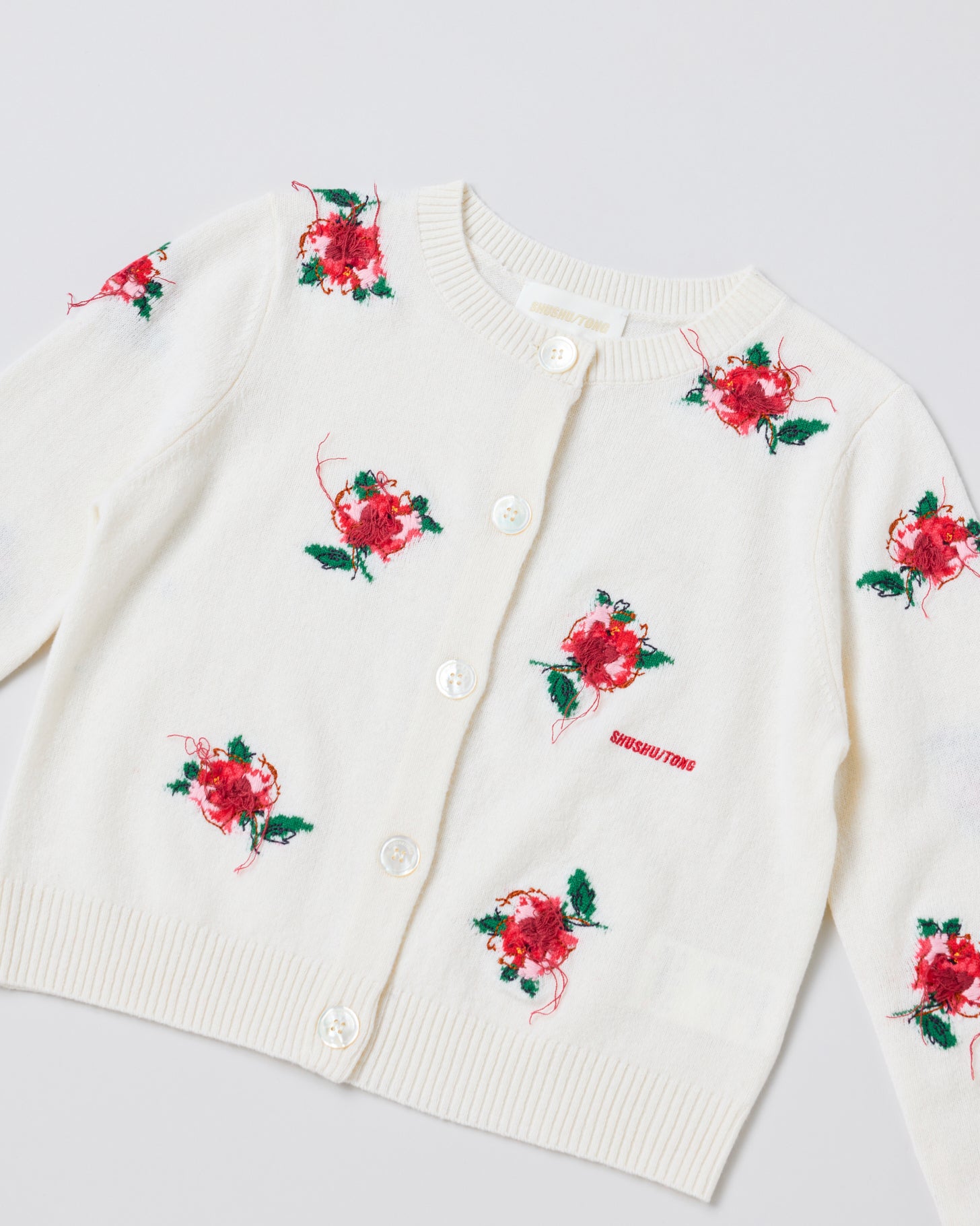 Threadwork Knit Cardigan(White)