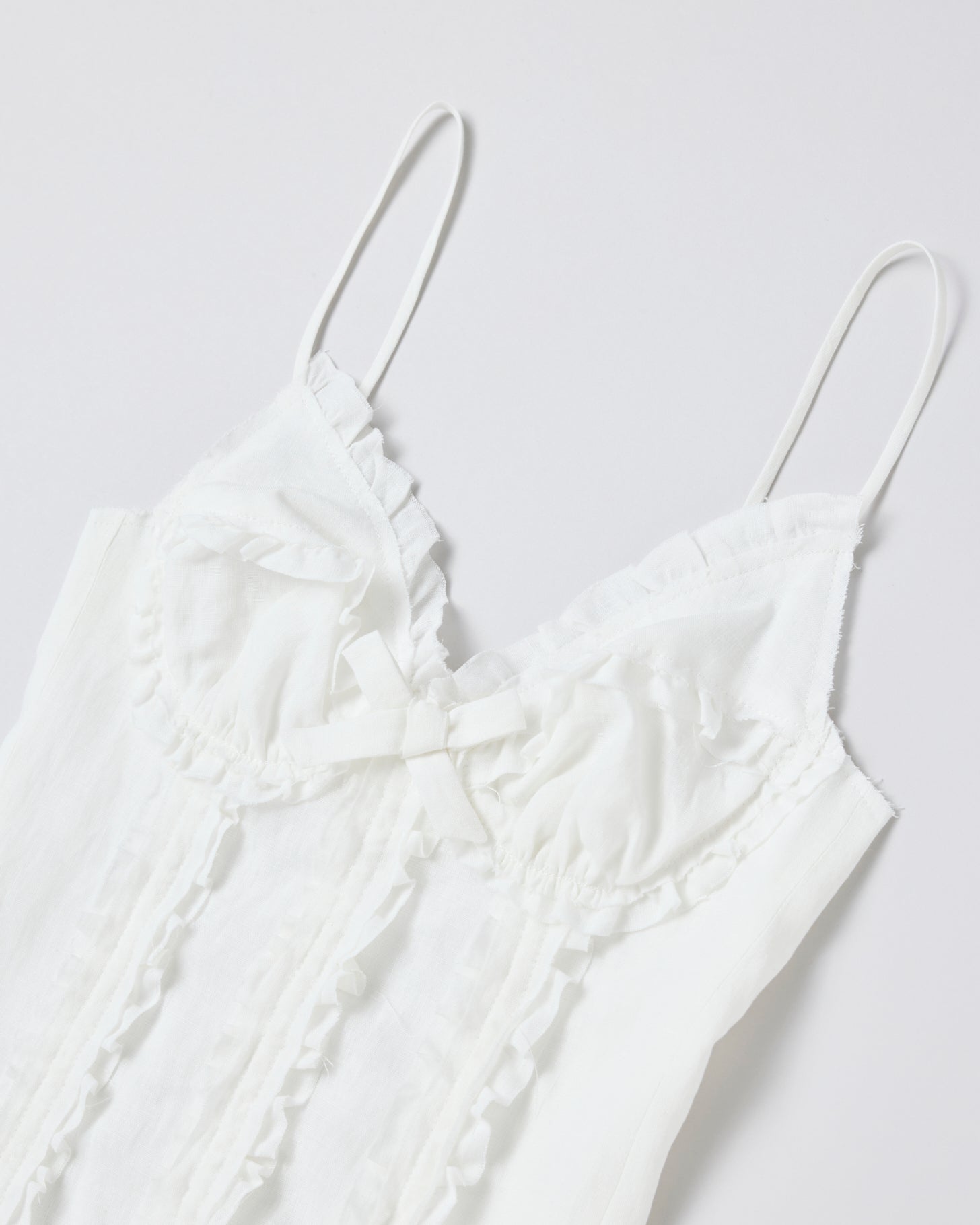 Ruched Bustier Cami Top(White)