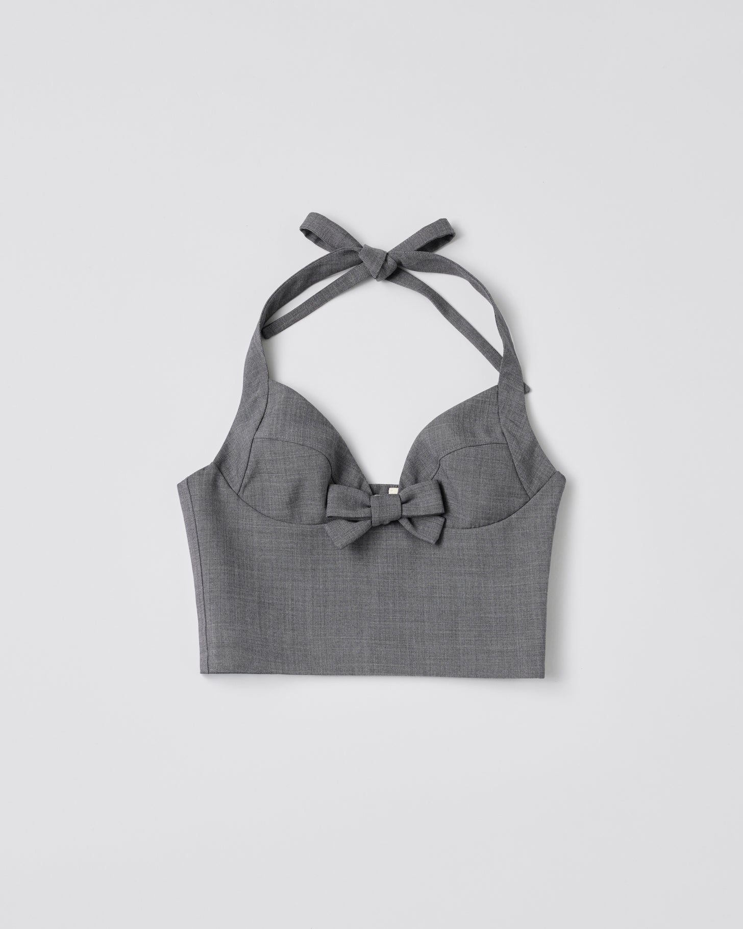 Halter Bow Tie Cami Top(Gray)