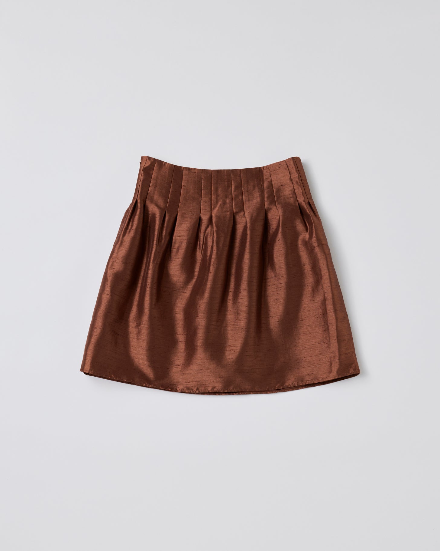 Low-Waist Pleated Skirt(Brown)