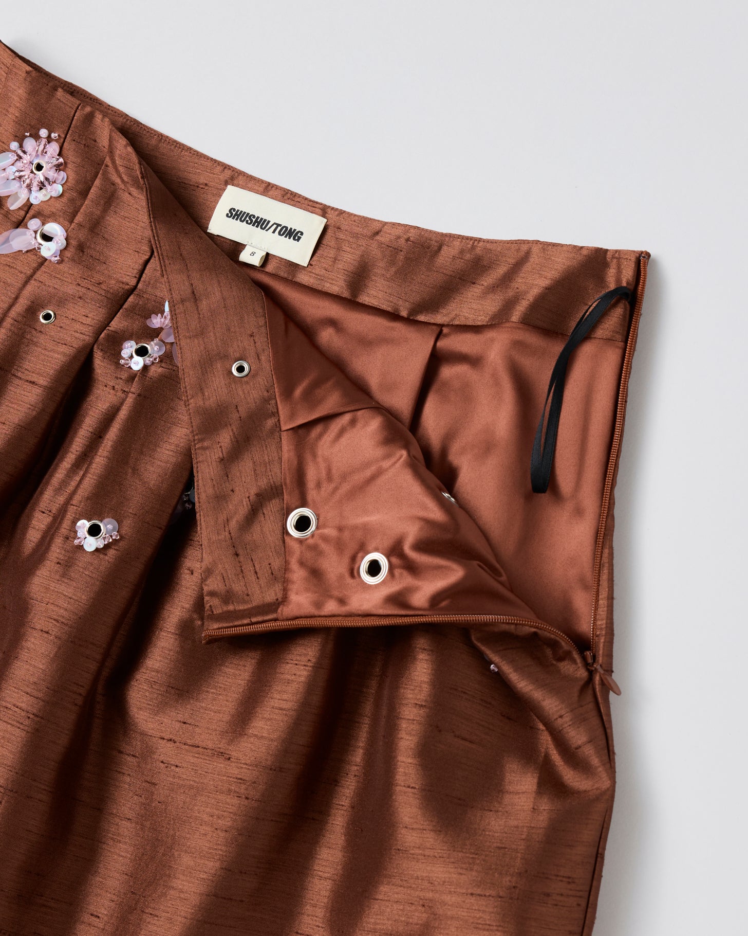 Low-Waist Pleated Skirt(Brown)