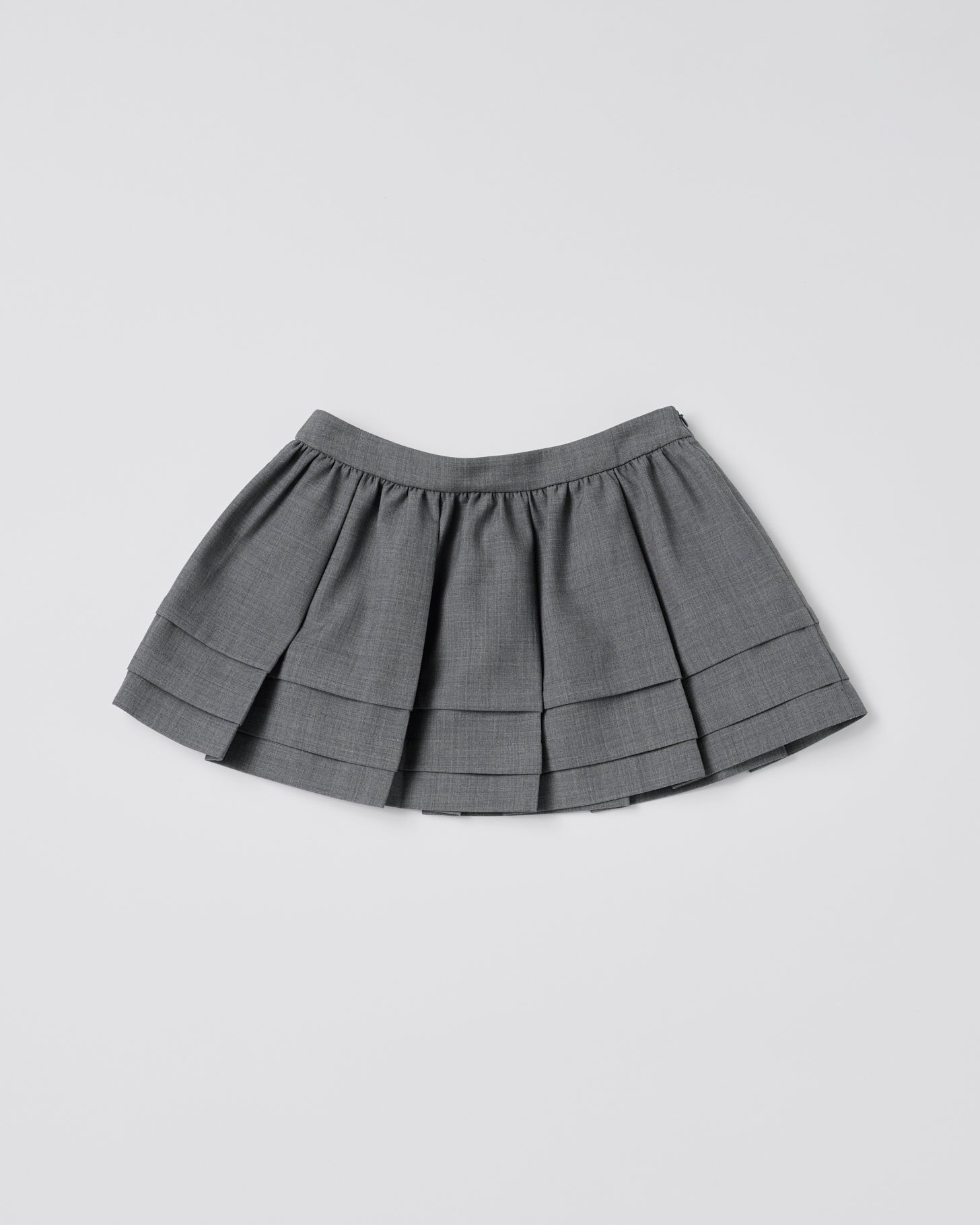 Tuck Detail Pleated Skirt(Gray)