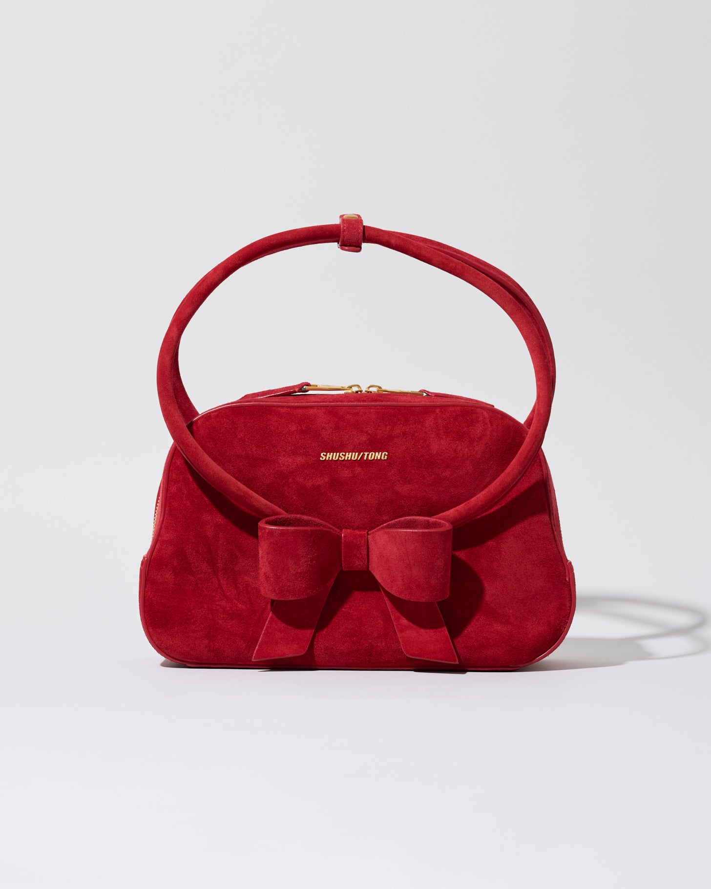 Bow Ring Handle Bag(Red)