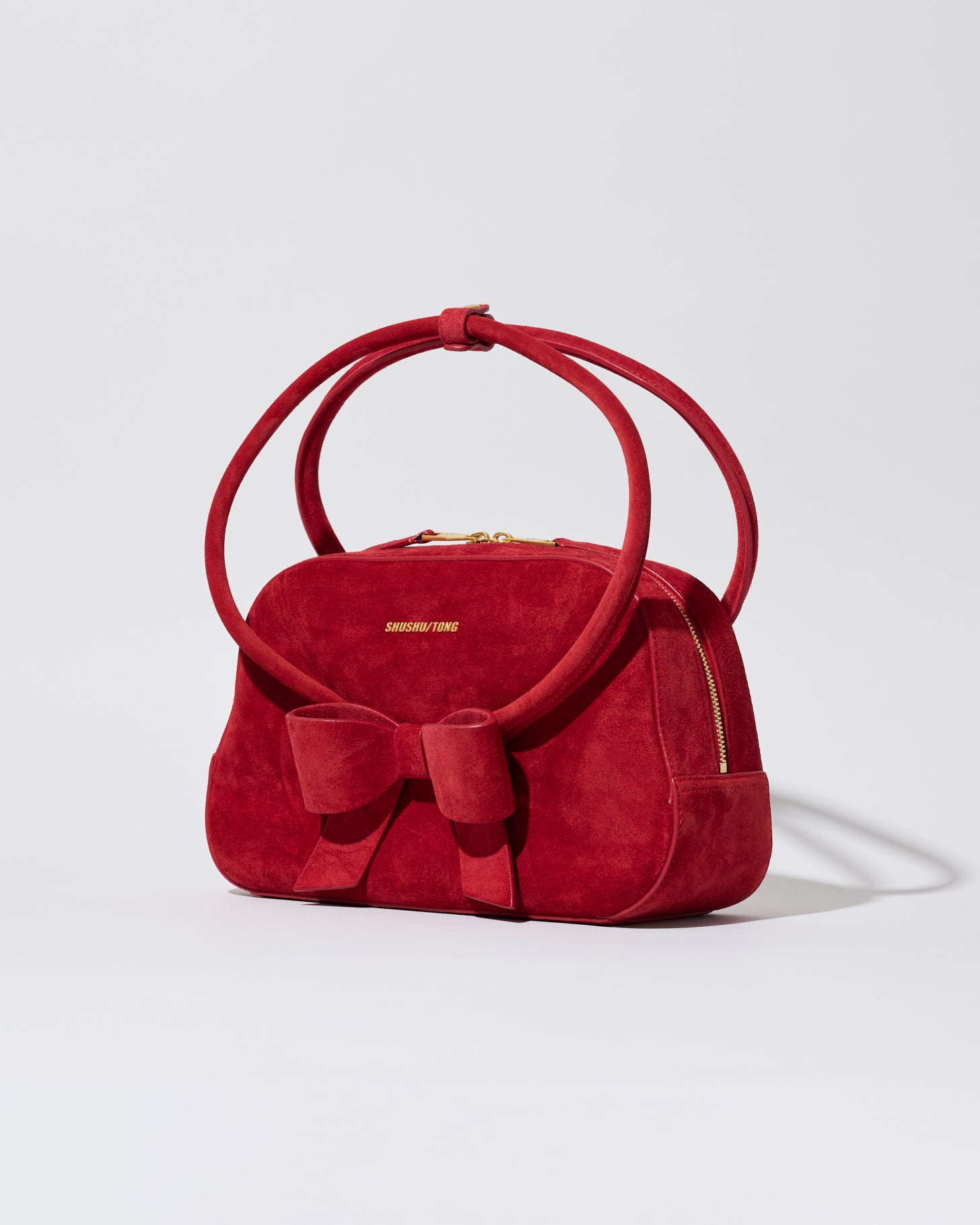 Bow Ring Handle Bag(Red)