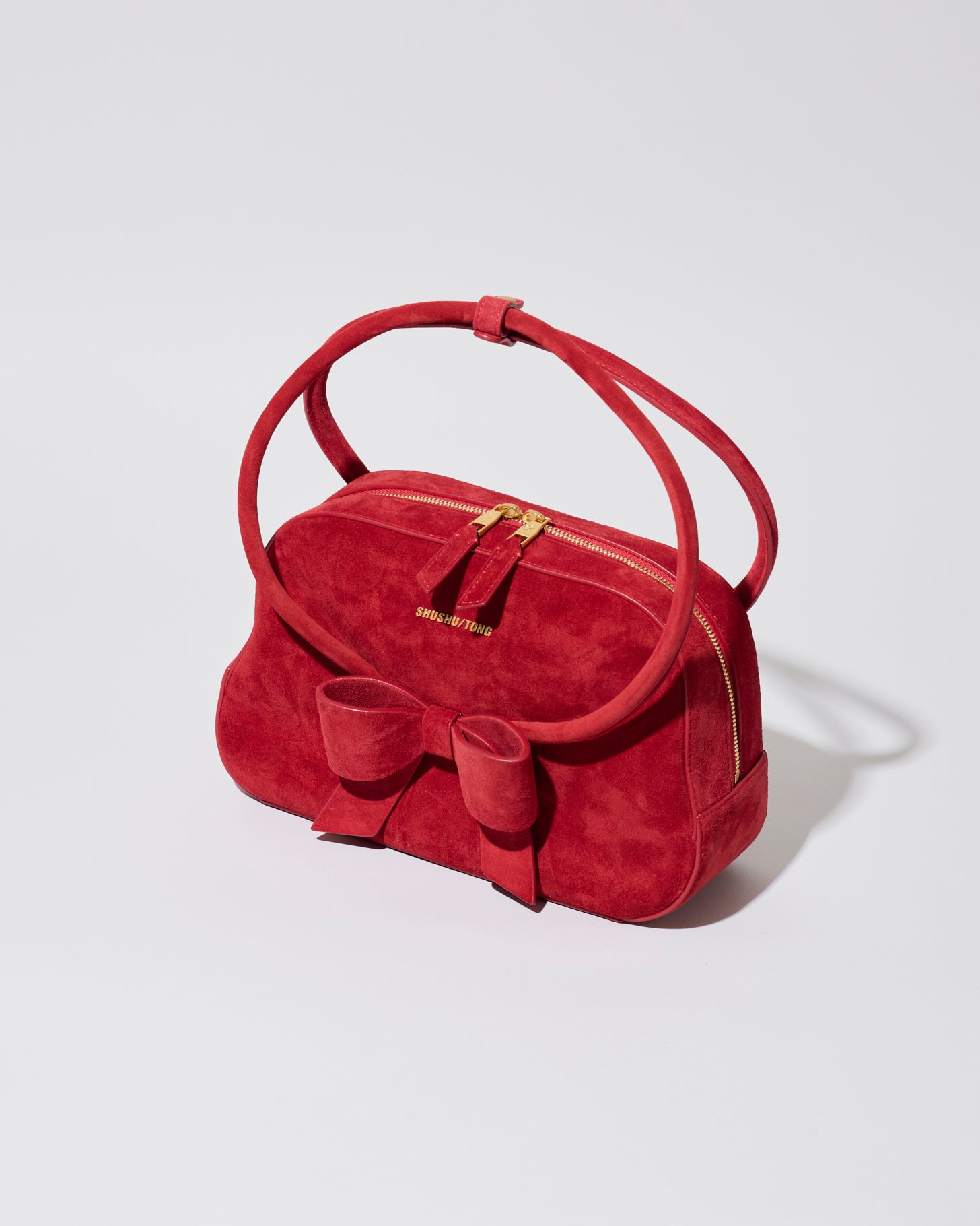 Bow Ring Handle Bag(Red)