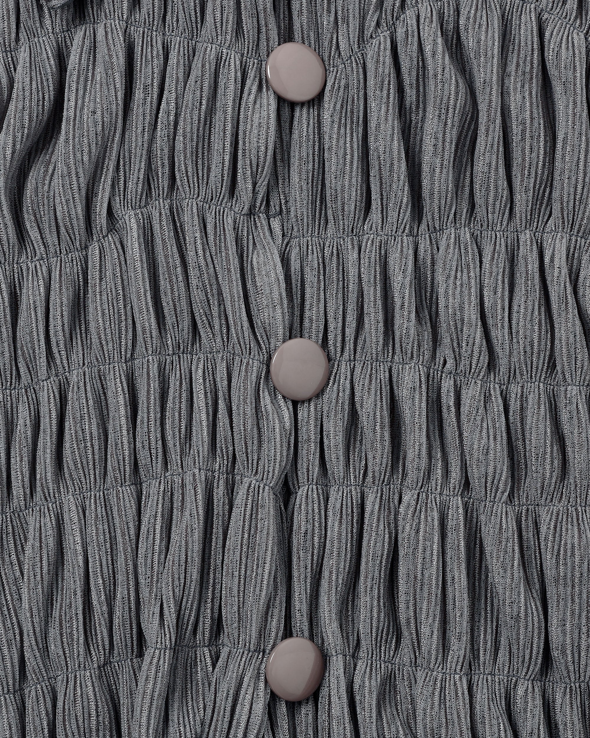 Shirring sheer shirt (gray)