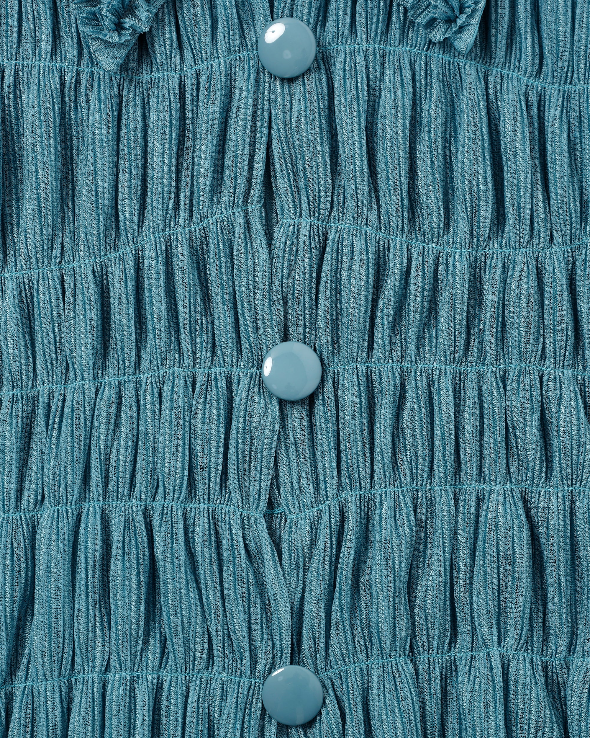 Shirring sheer shirt (turquoise)
