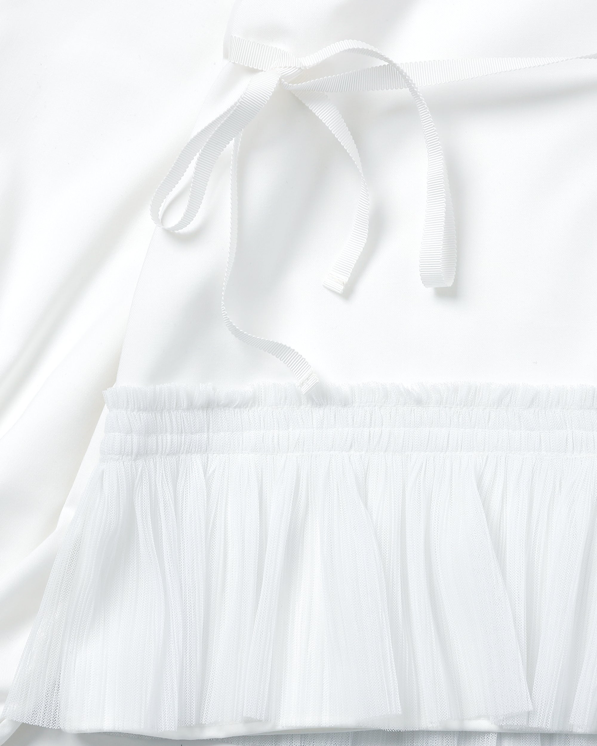 Asymmetry pleats shirt (white)