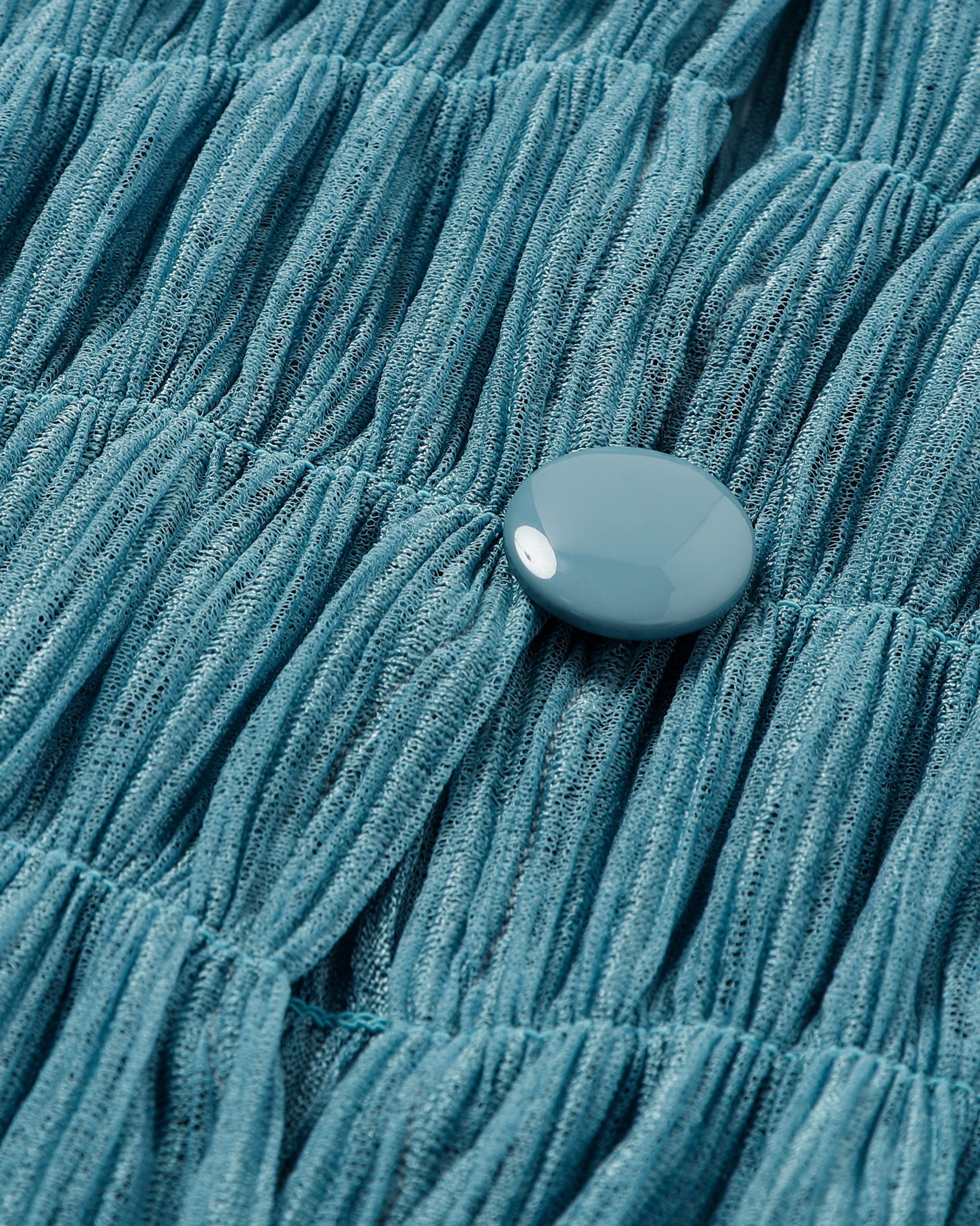 Shirring sheer shirt (turquoise)