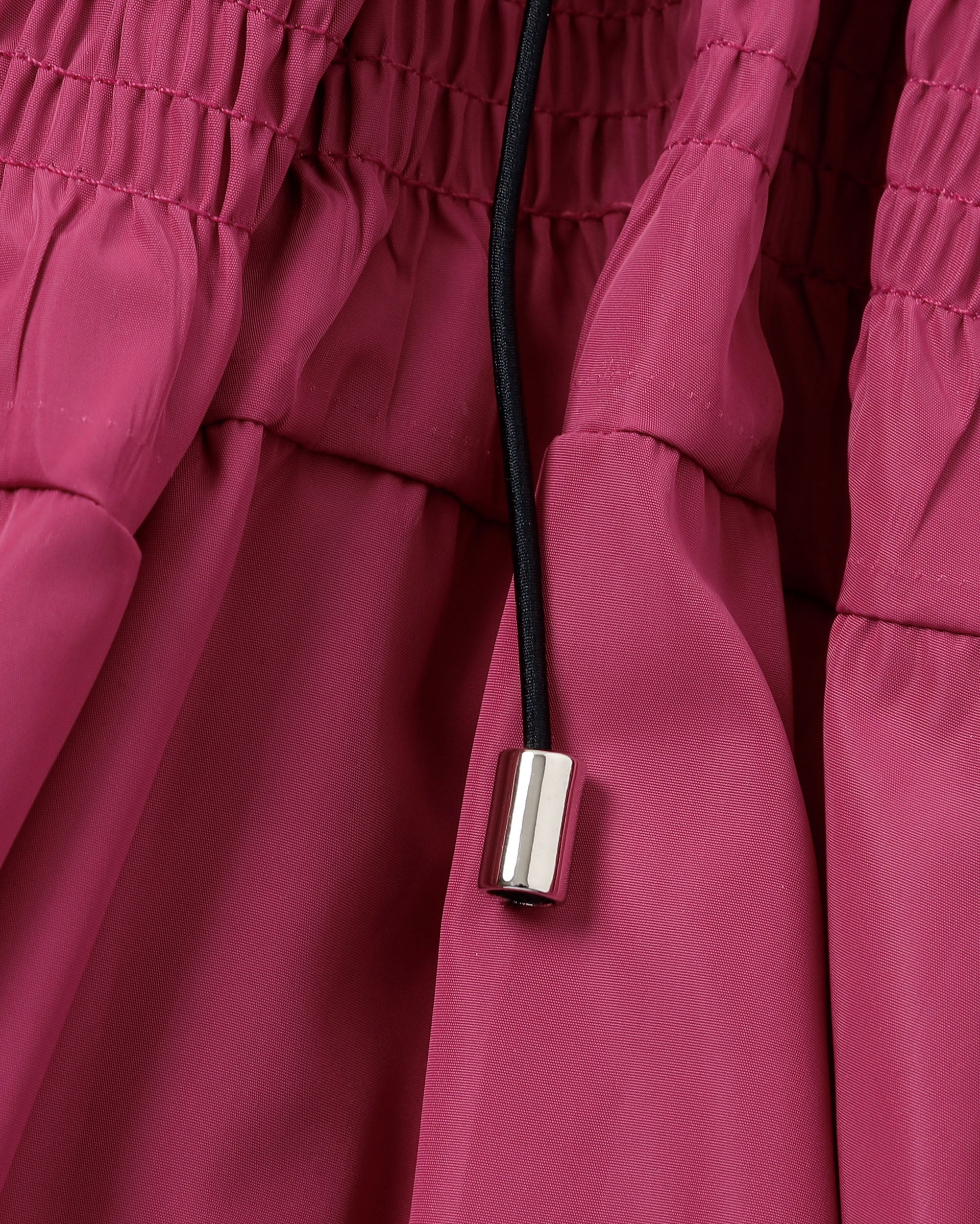 Scuba top tiered dress (black-pink)