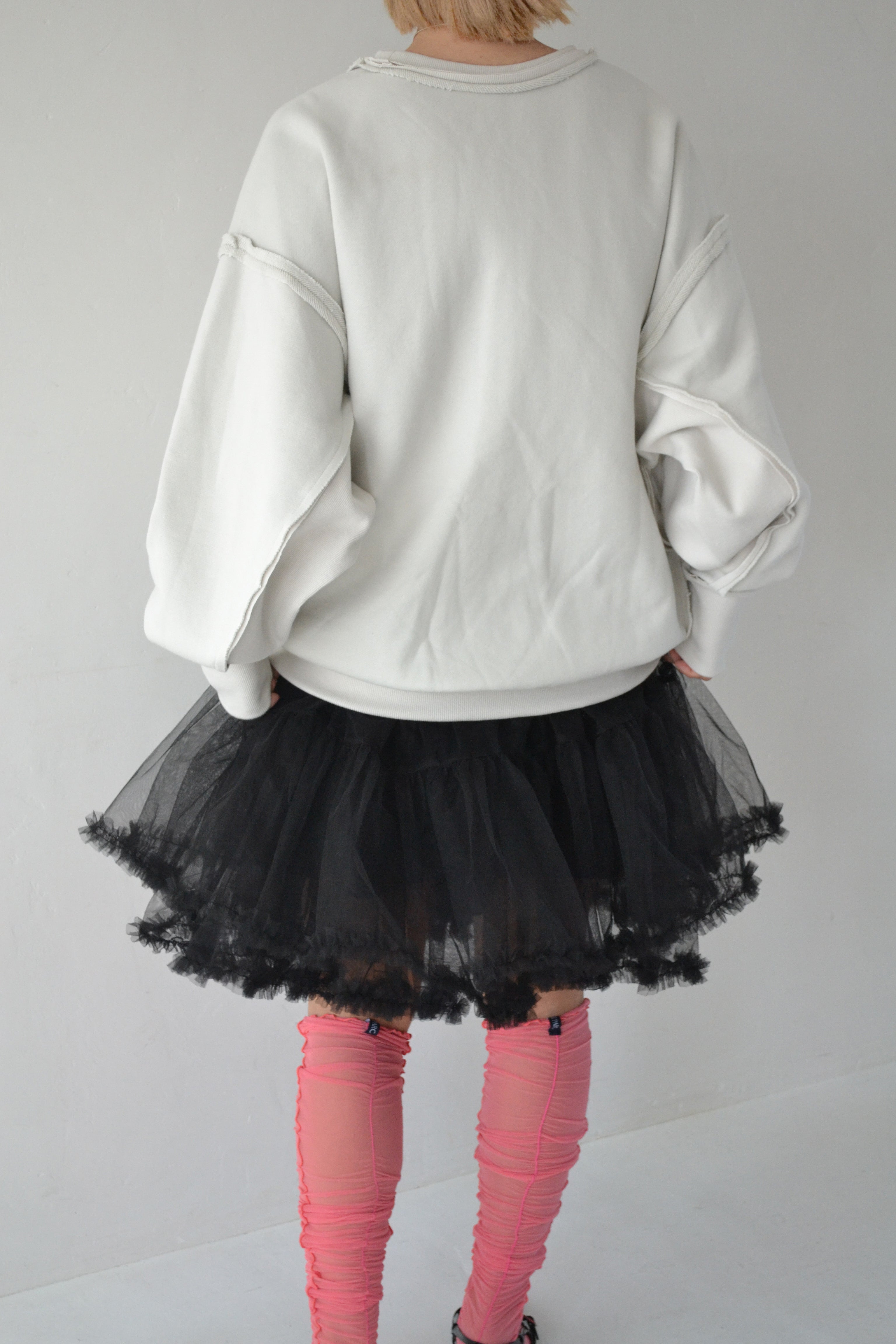 Oversized sweat shirt (white gray)