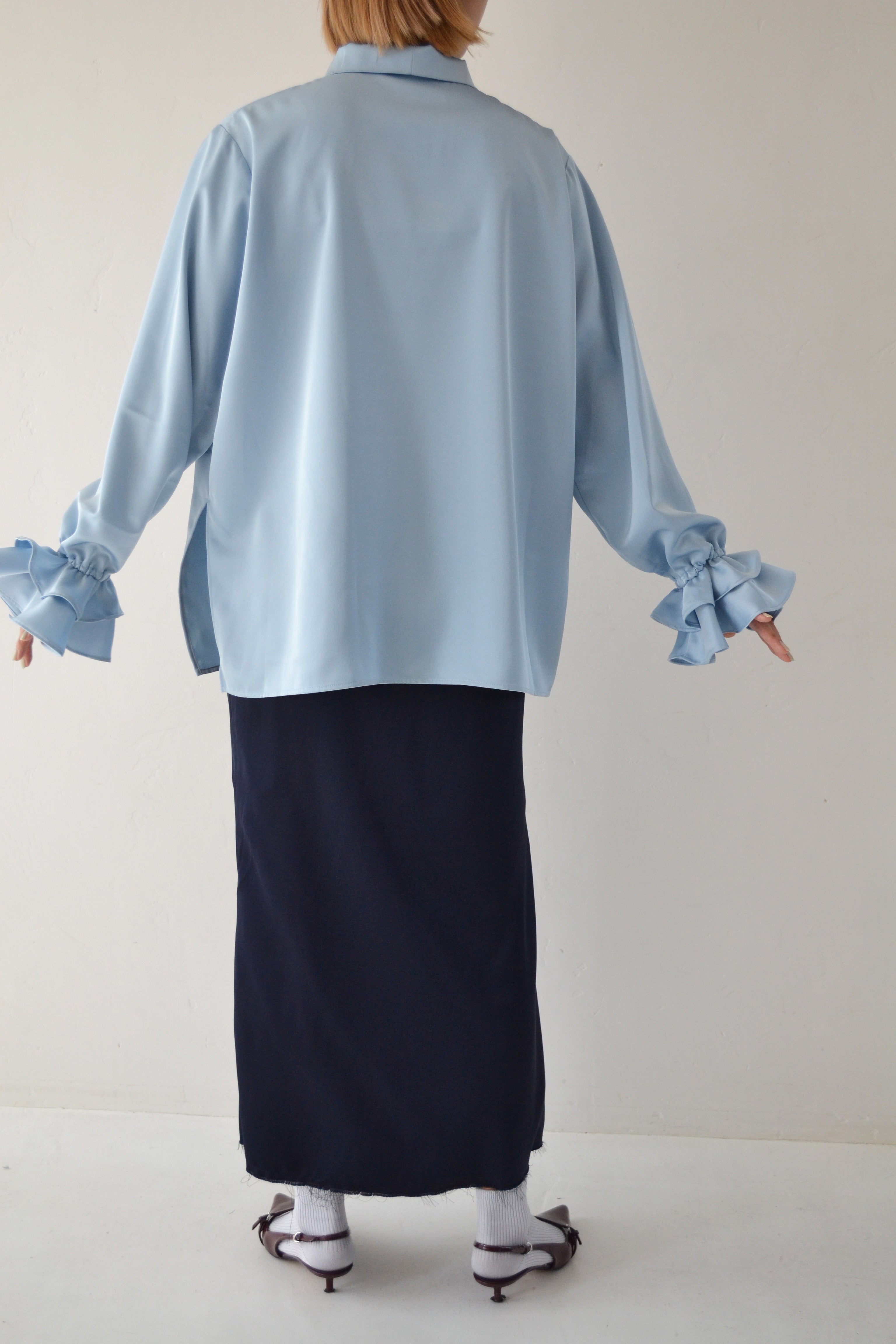 2way ruffle shirt (light blue)