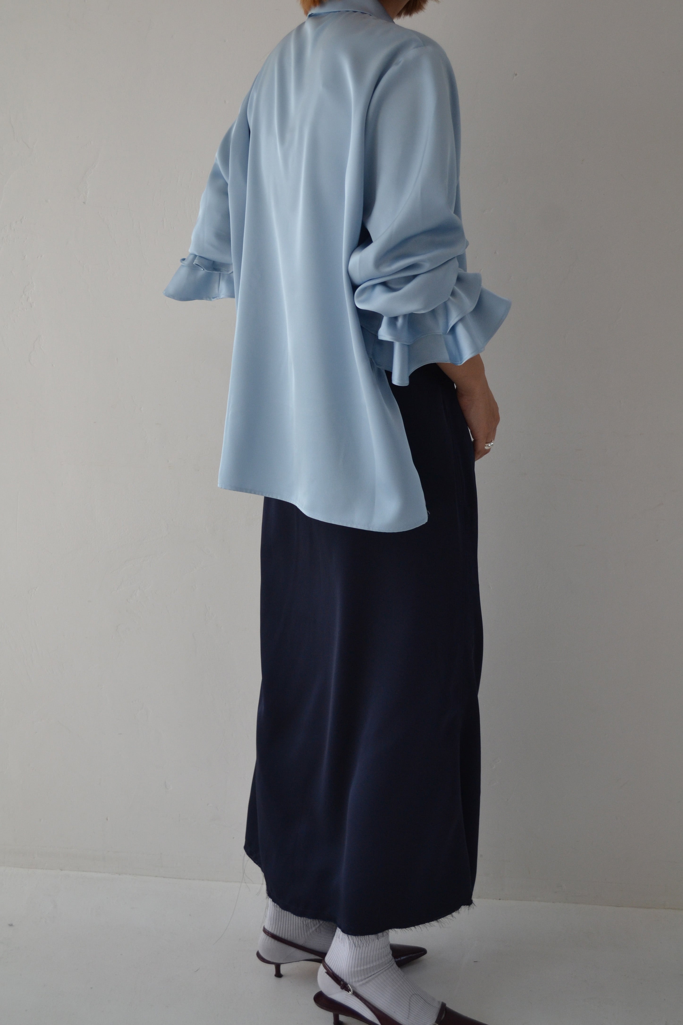 2way ruffle shirt (light blue)