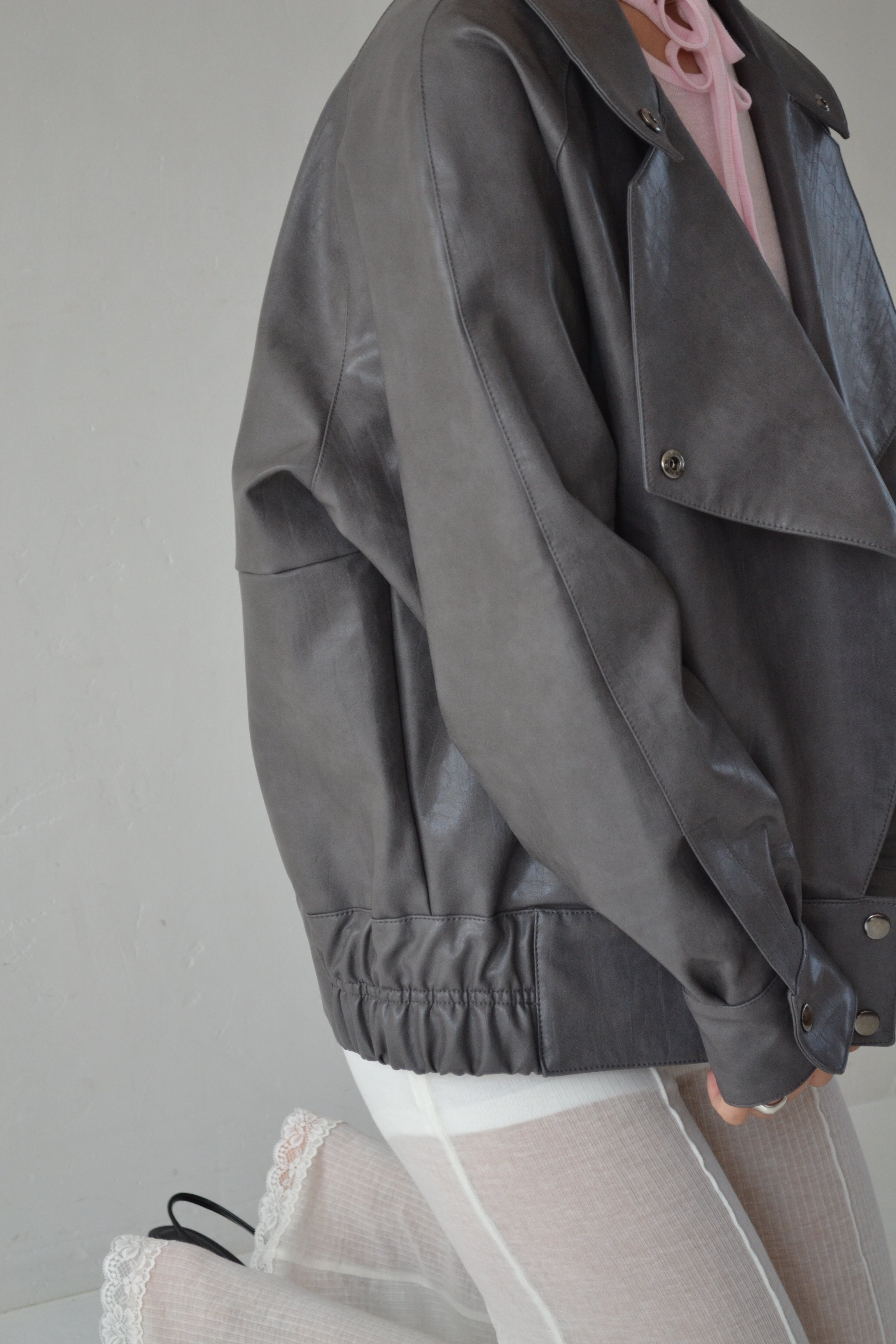 Leather jacket (charcoal)
