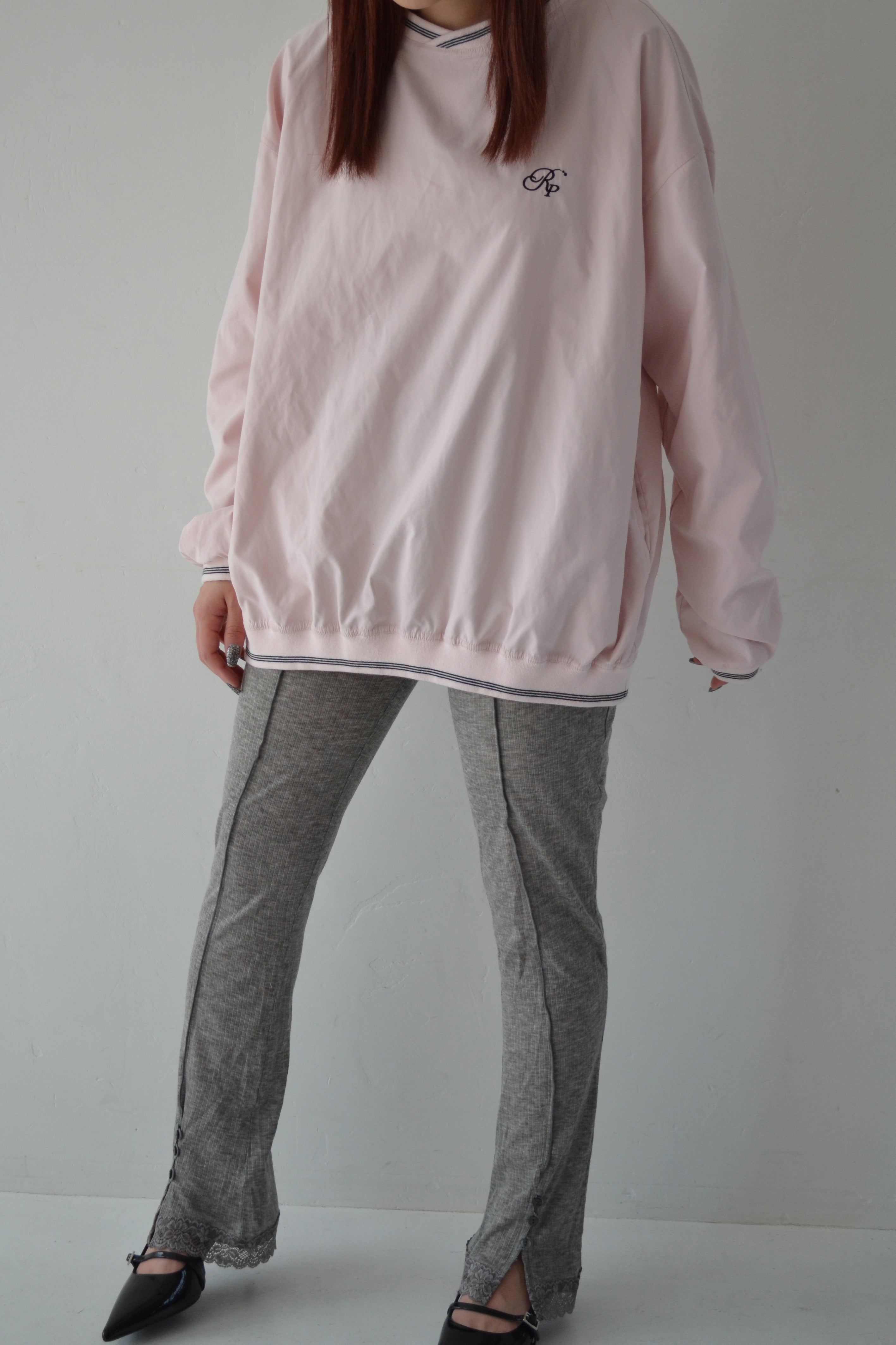 Rib sheer pants (gray)