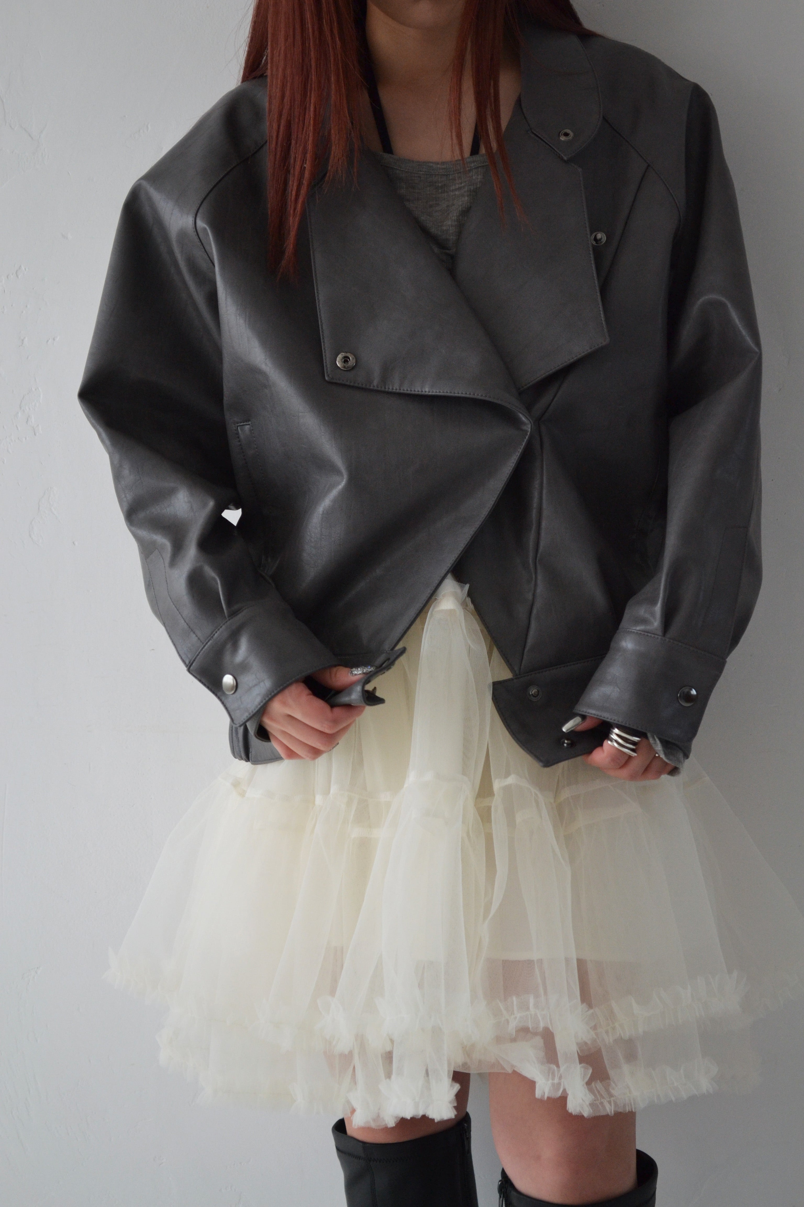 Leather jacket (charcoal)