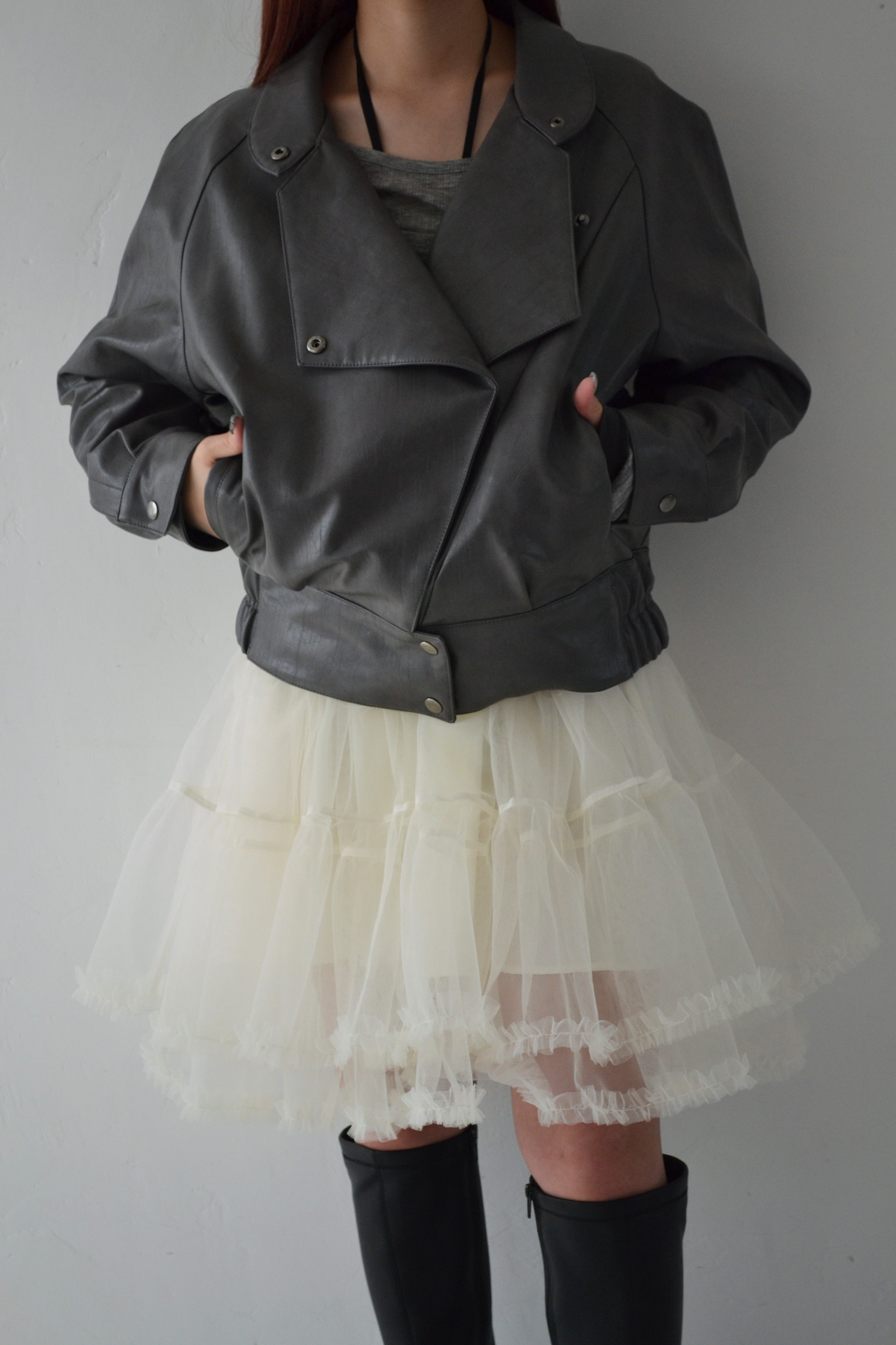 Leather jacket (charcoal)