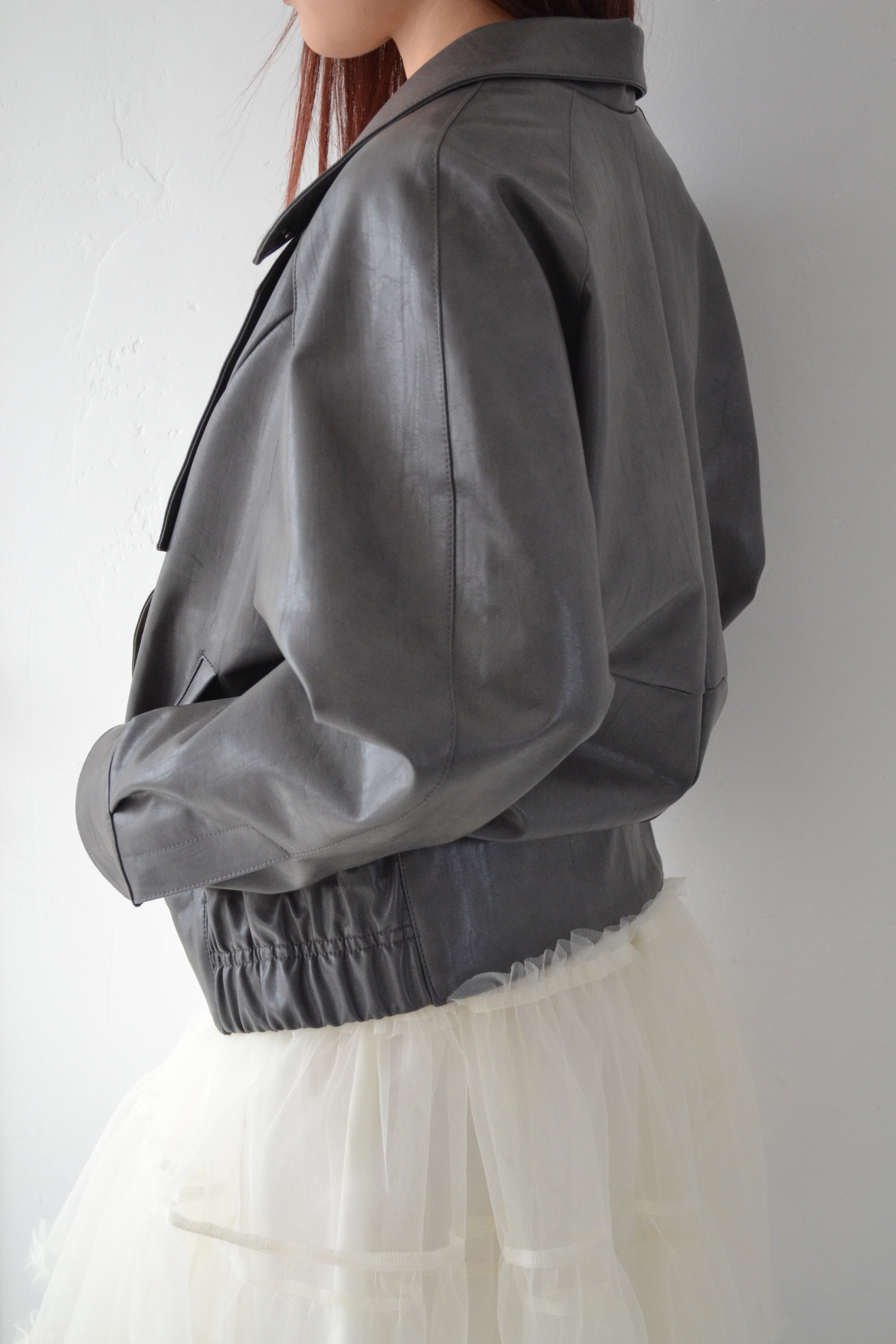 Leather jacket (charcoal)