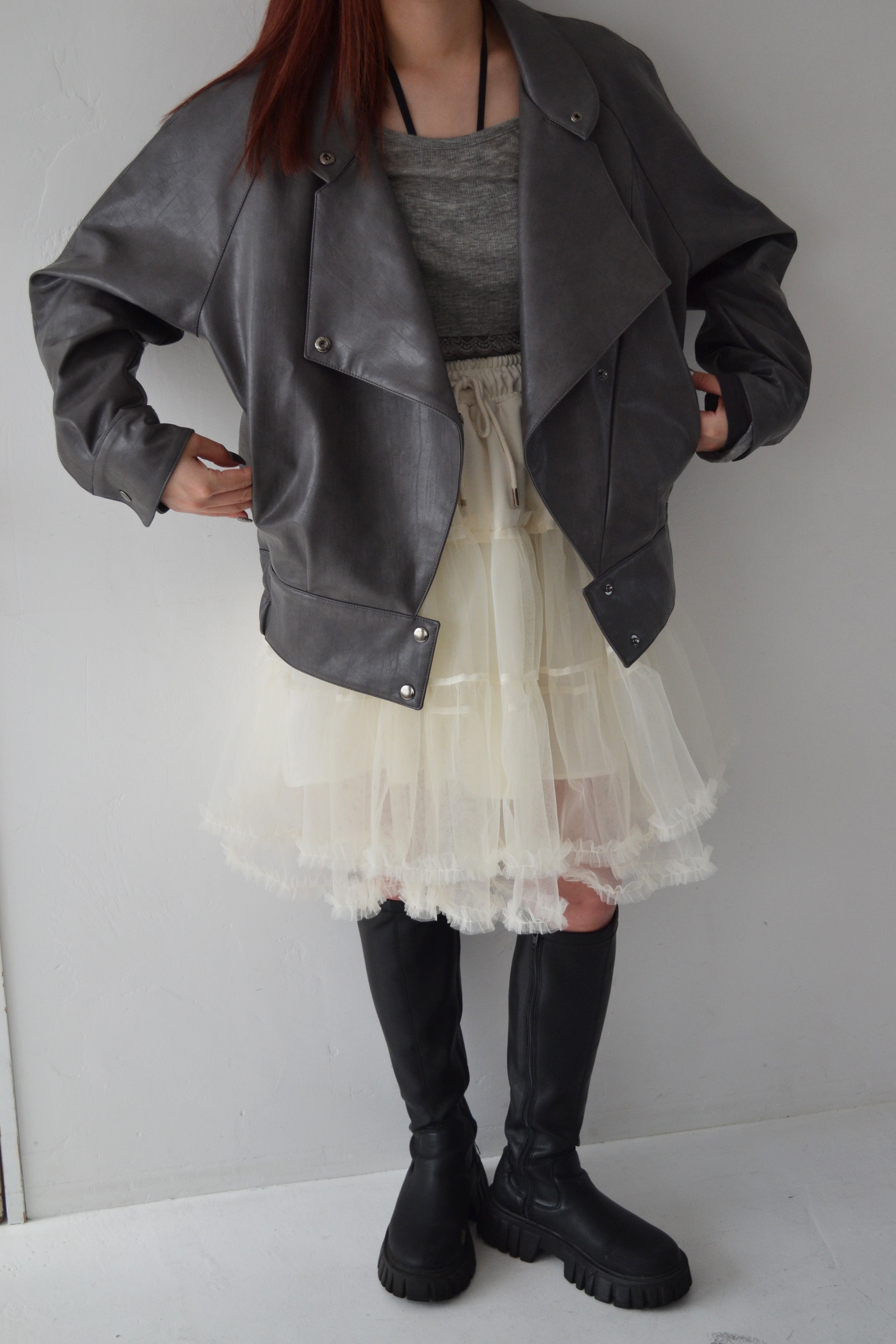 Jersey tutu skirt (off white)