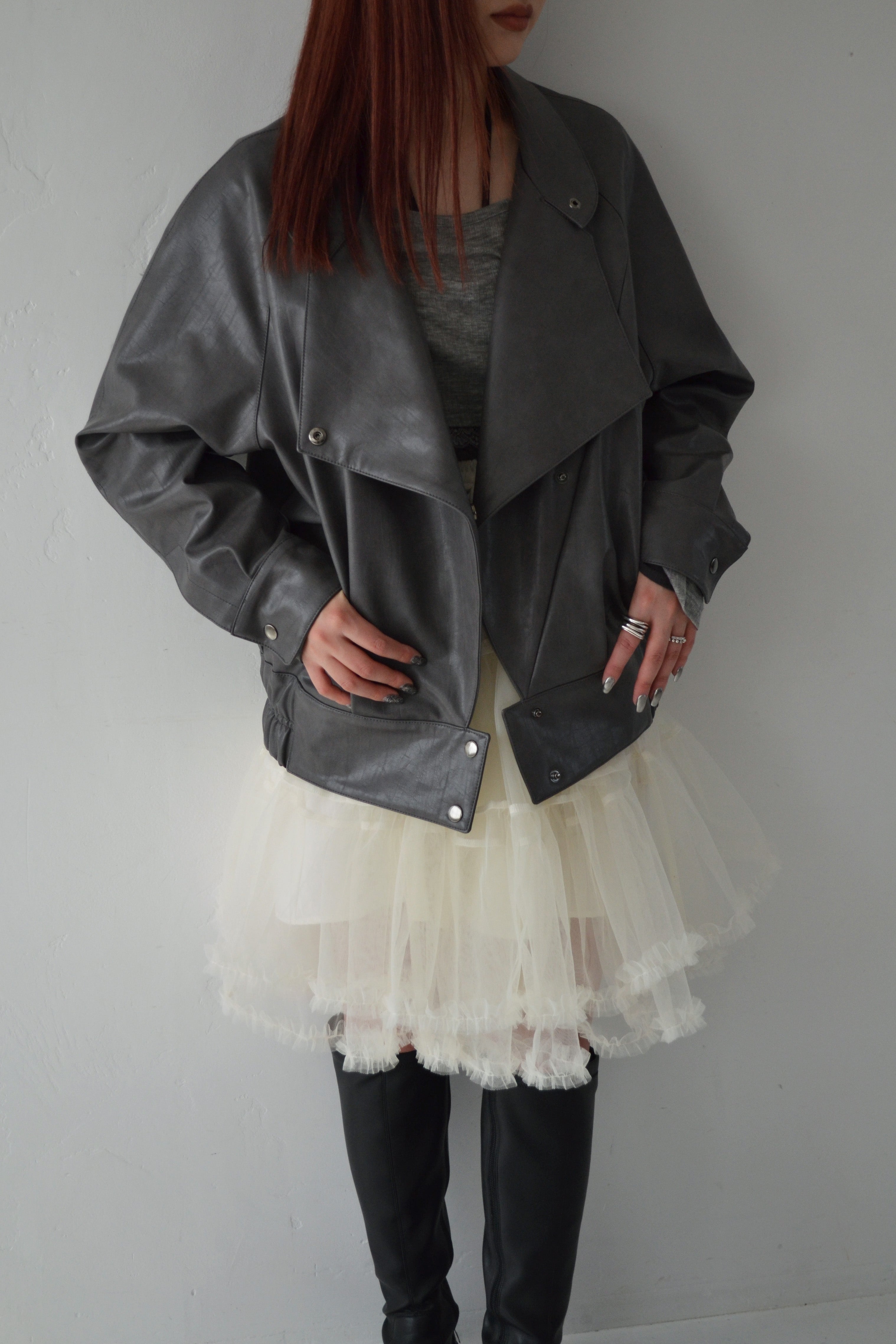 Leather jacket (charcoal)