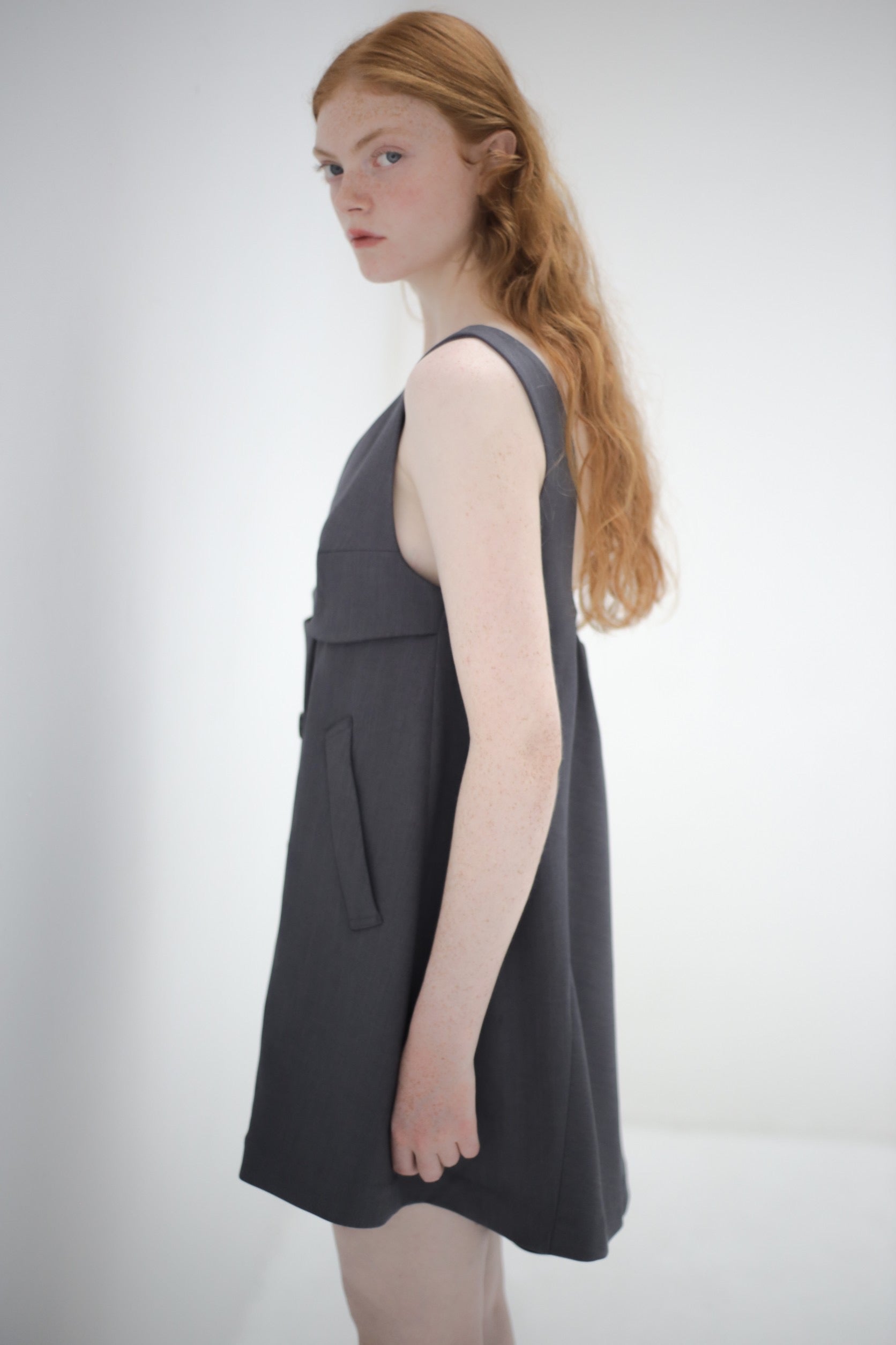 UNI flare mini dress (gray)
