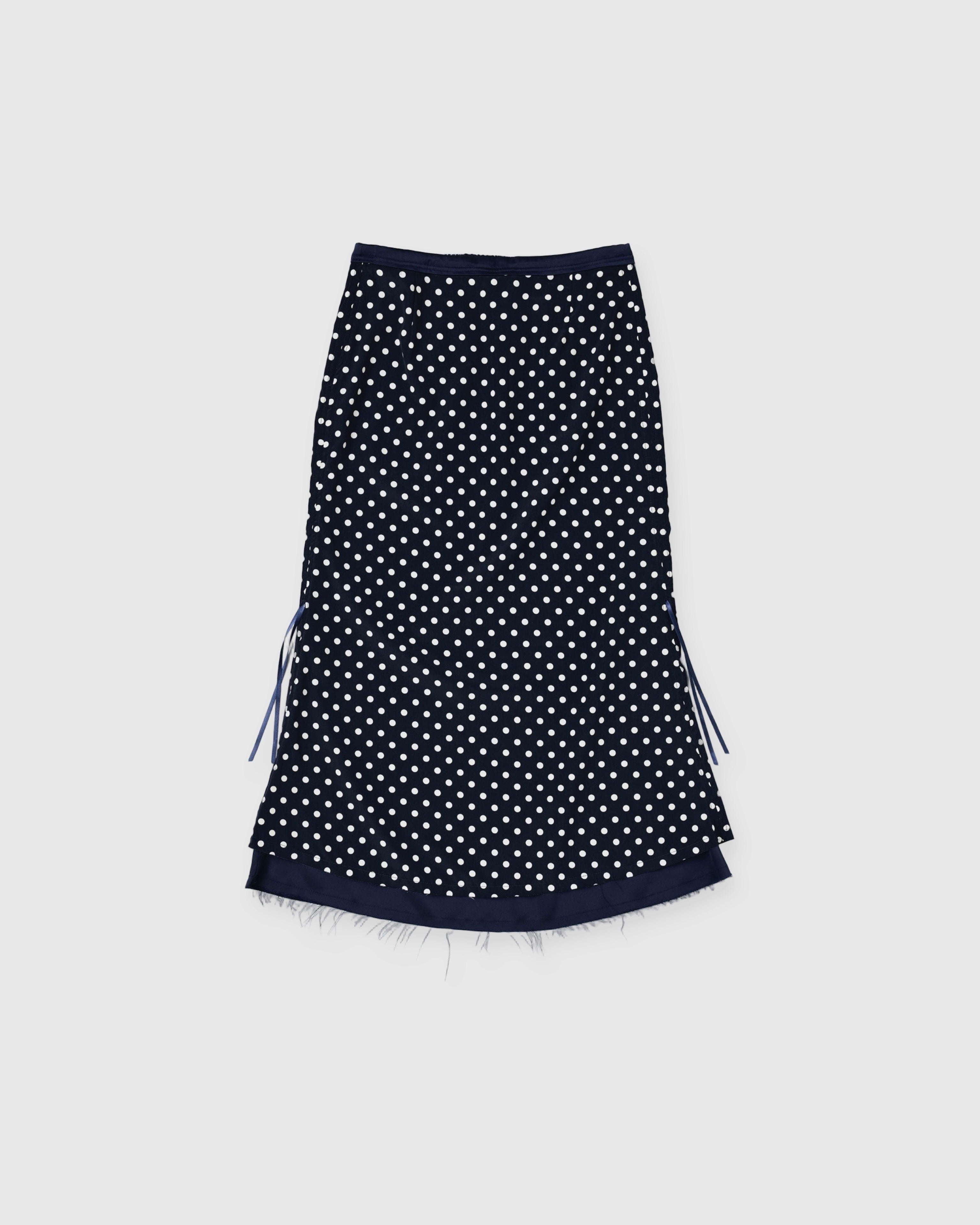 2way dots satin skirt (navy)