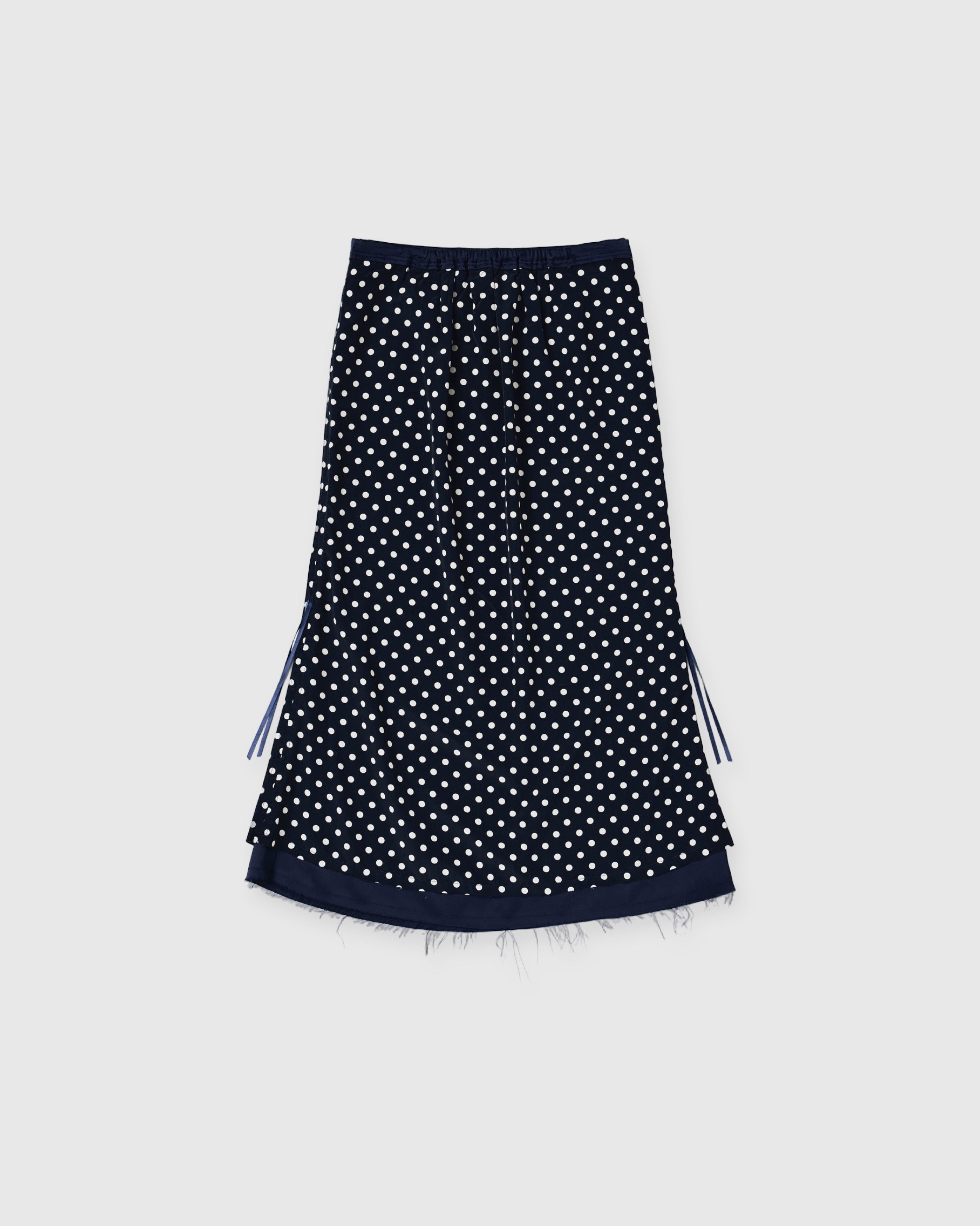 2way dots satin skirt (navy)