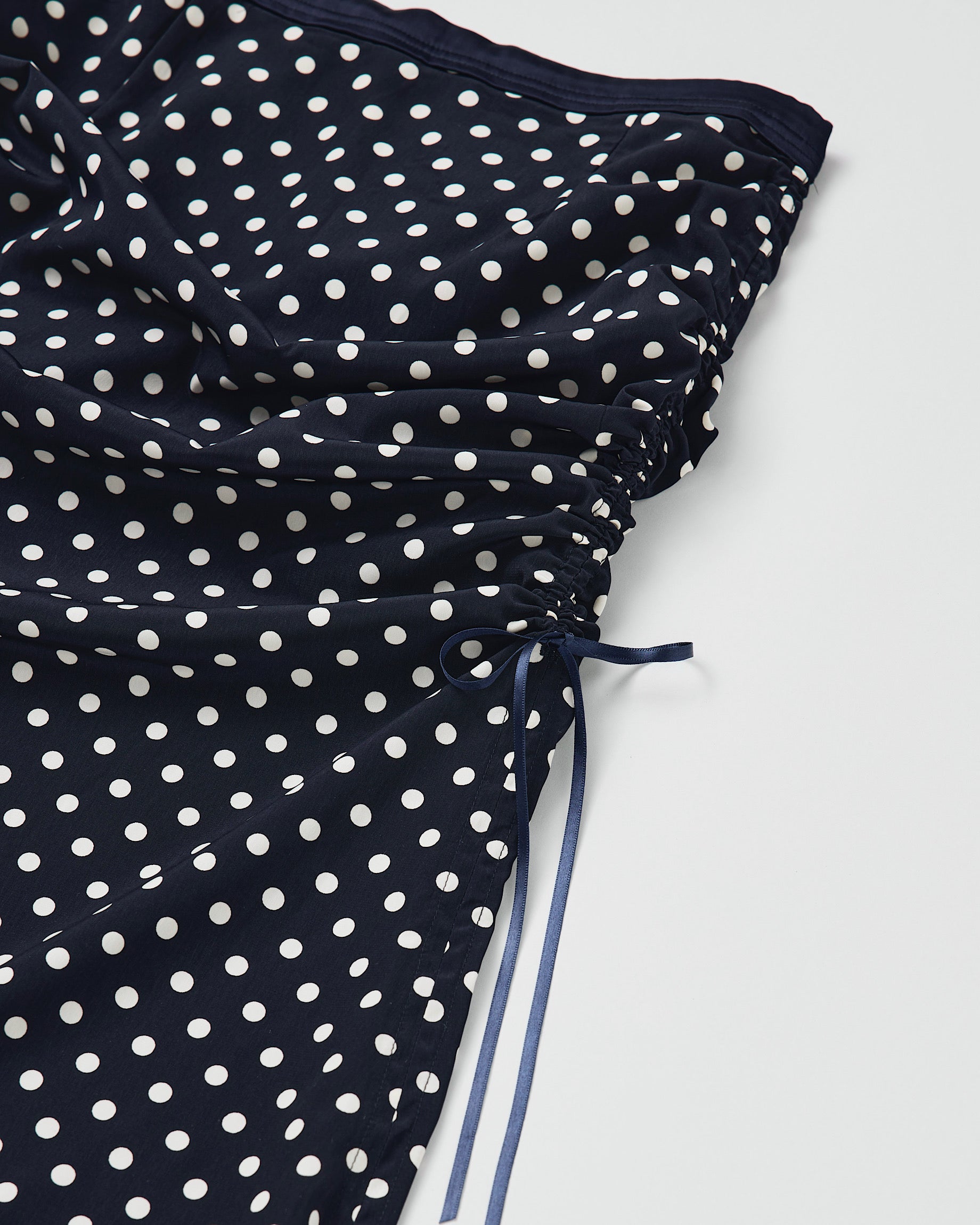 2way dots satin skirt (navy)