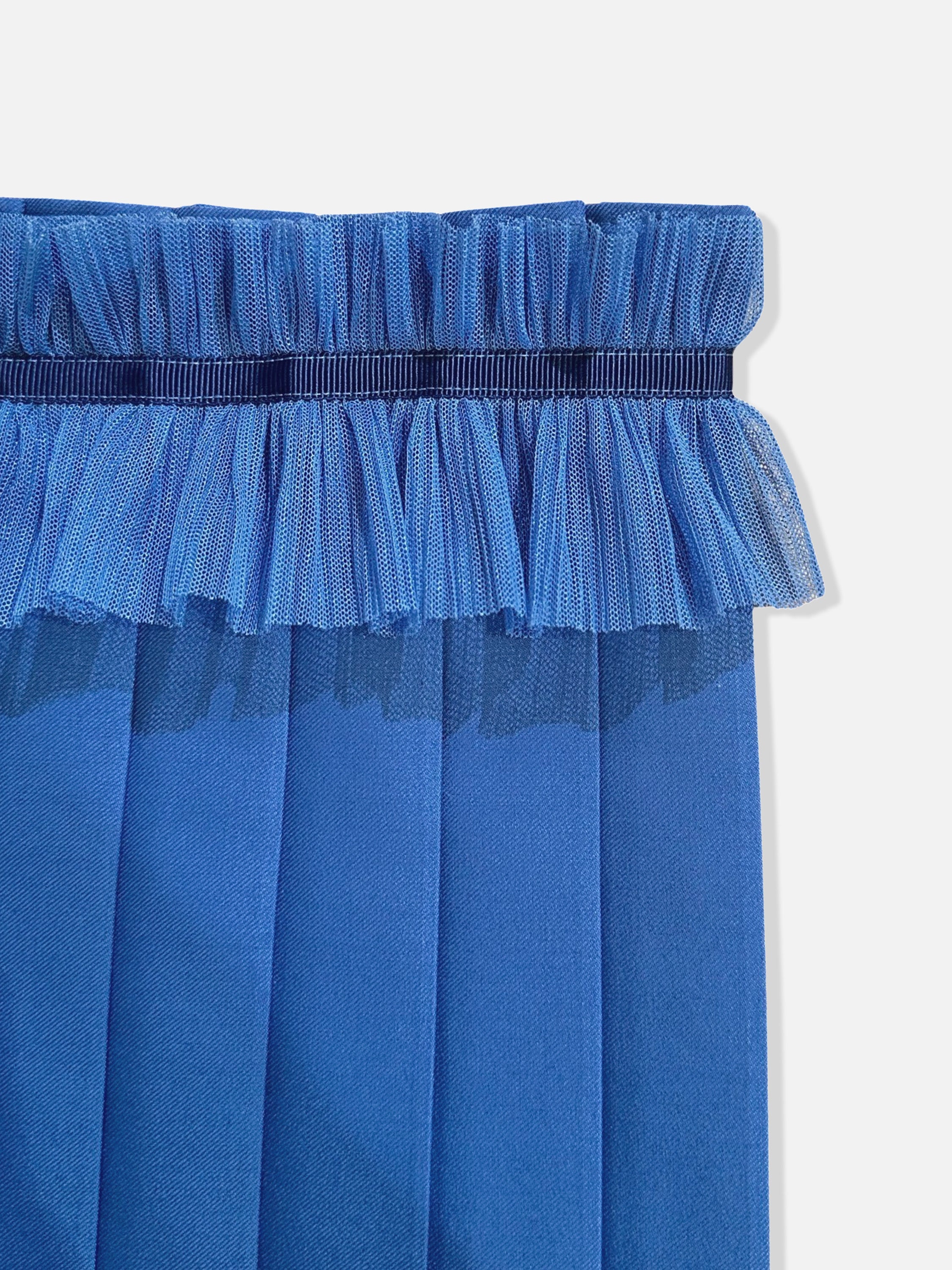 Asymmetry pleats shirt (blue)