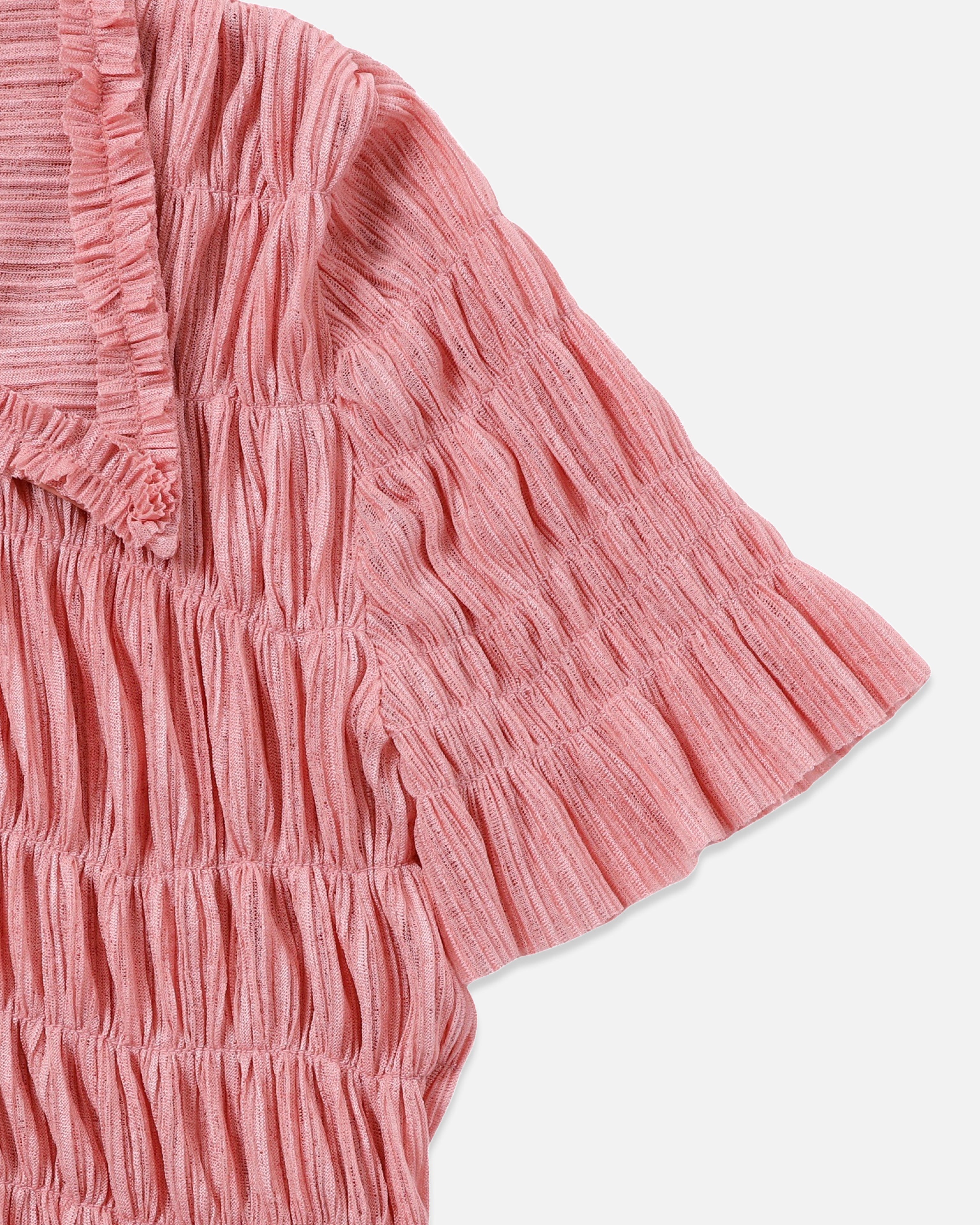 Shirring sheer shirt (pink)