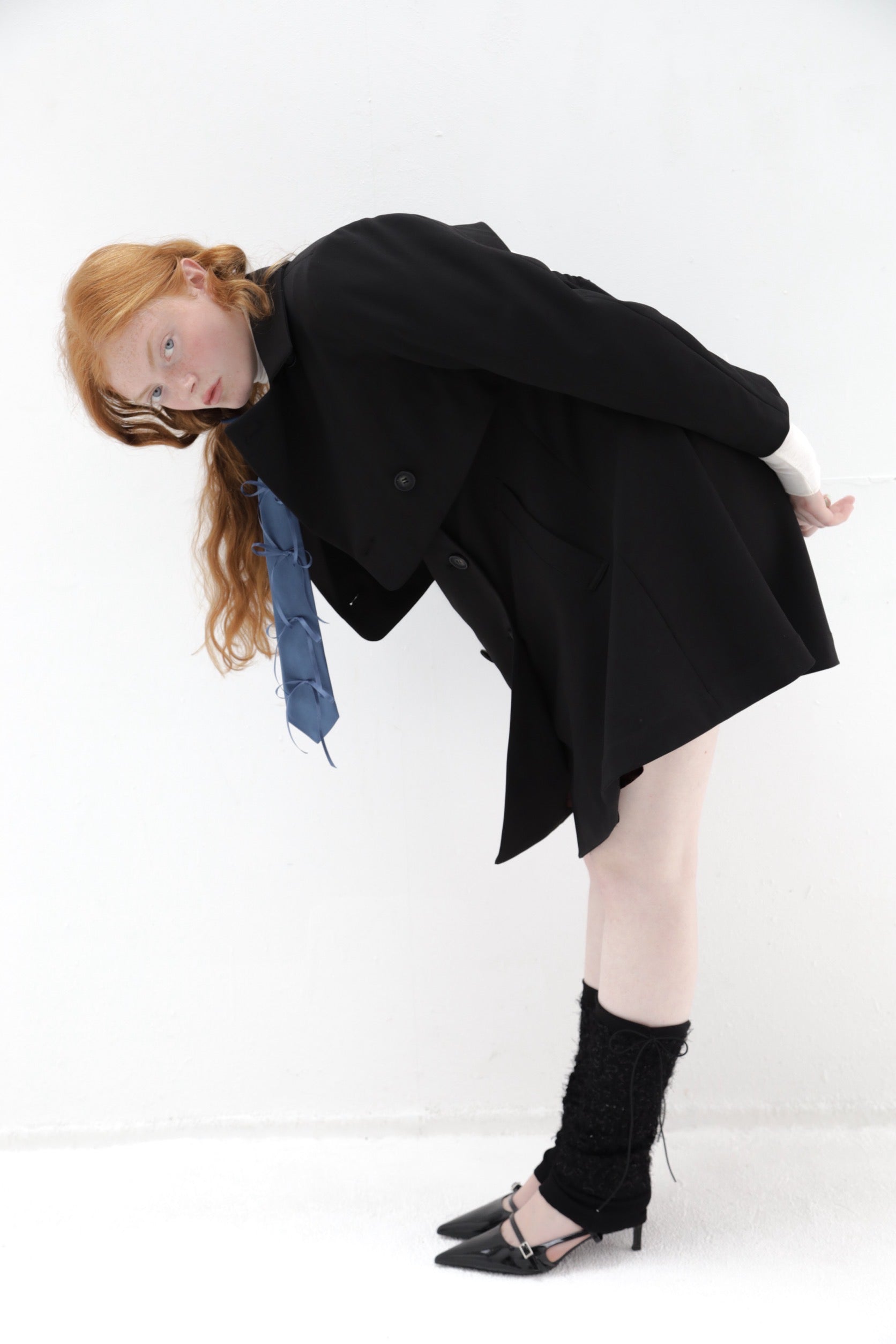 Spangle shaggy leg warmers (black)