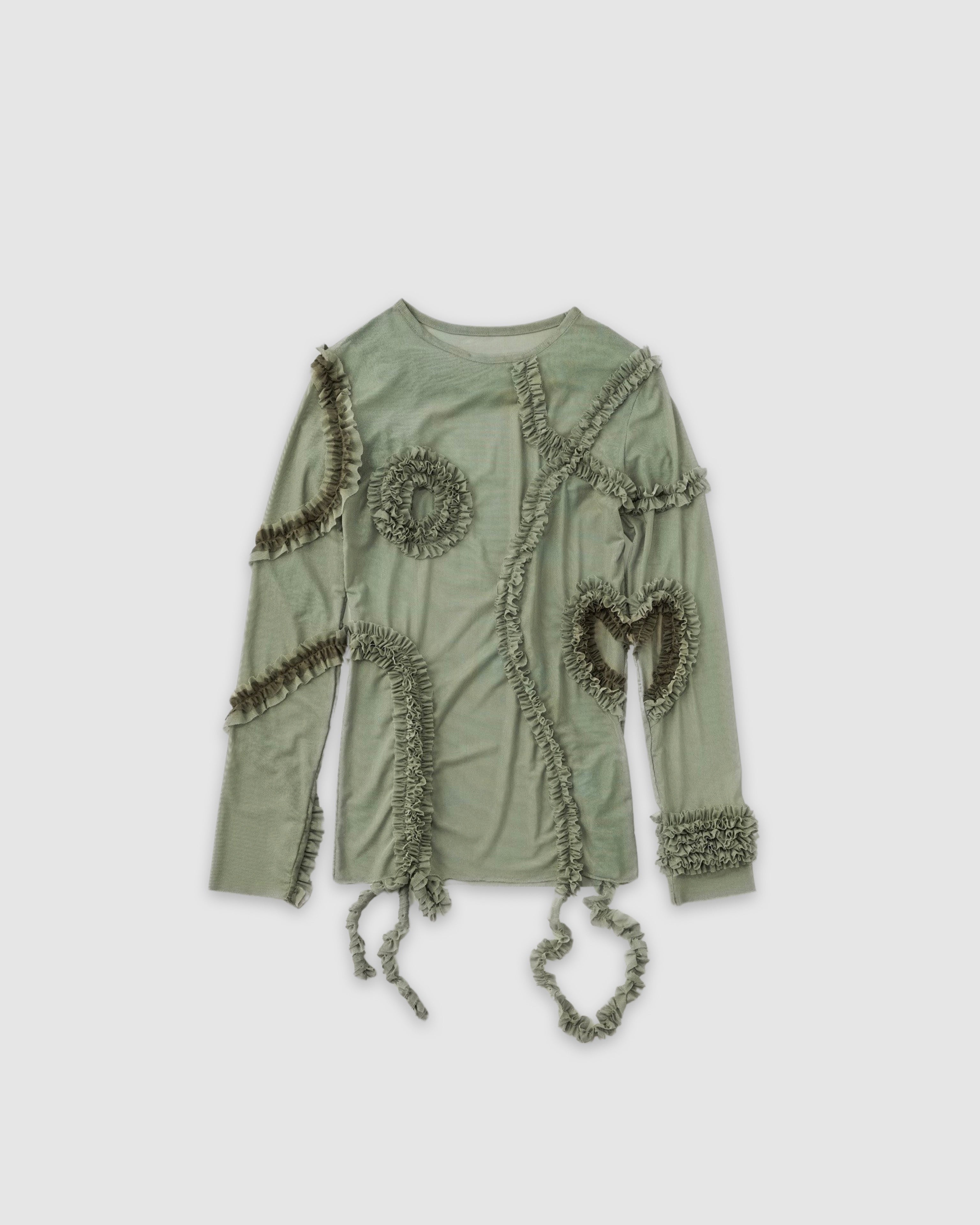 Wind frill glitter top (green)