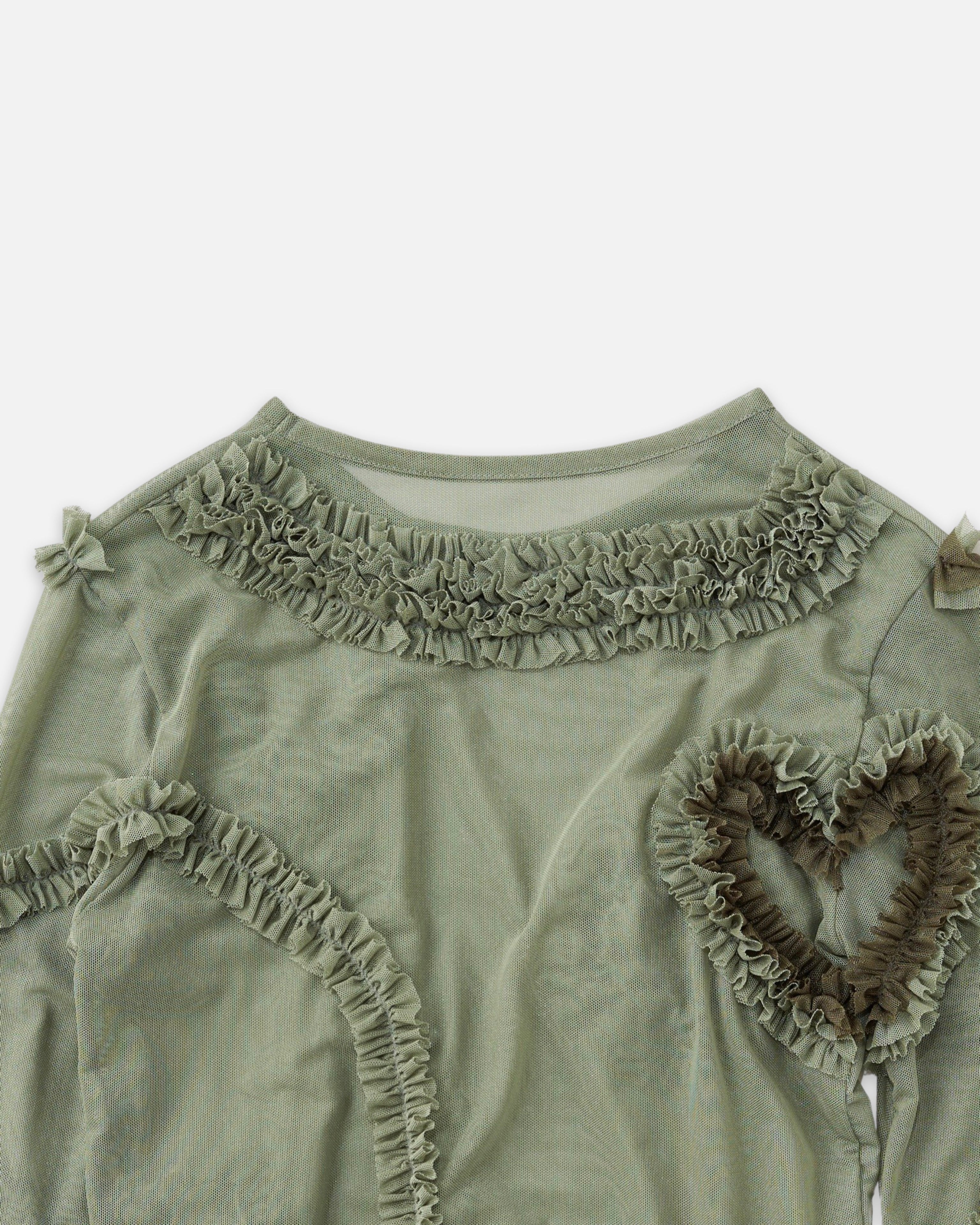 Wind frill glitter top (green)