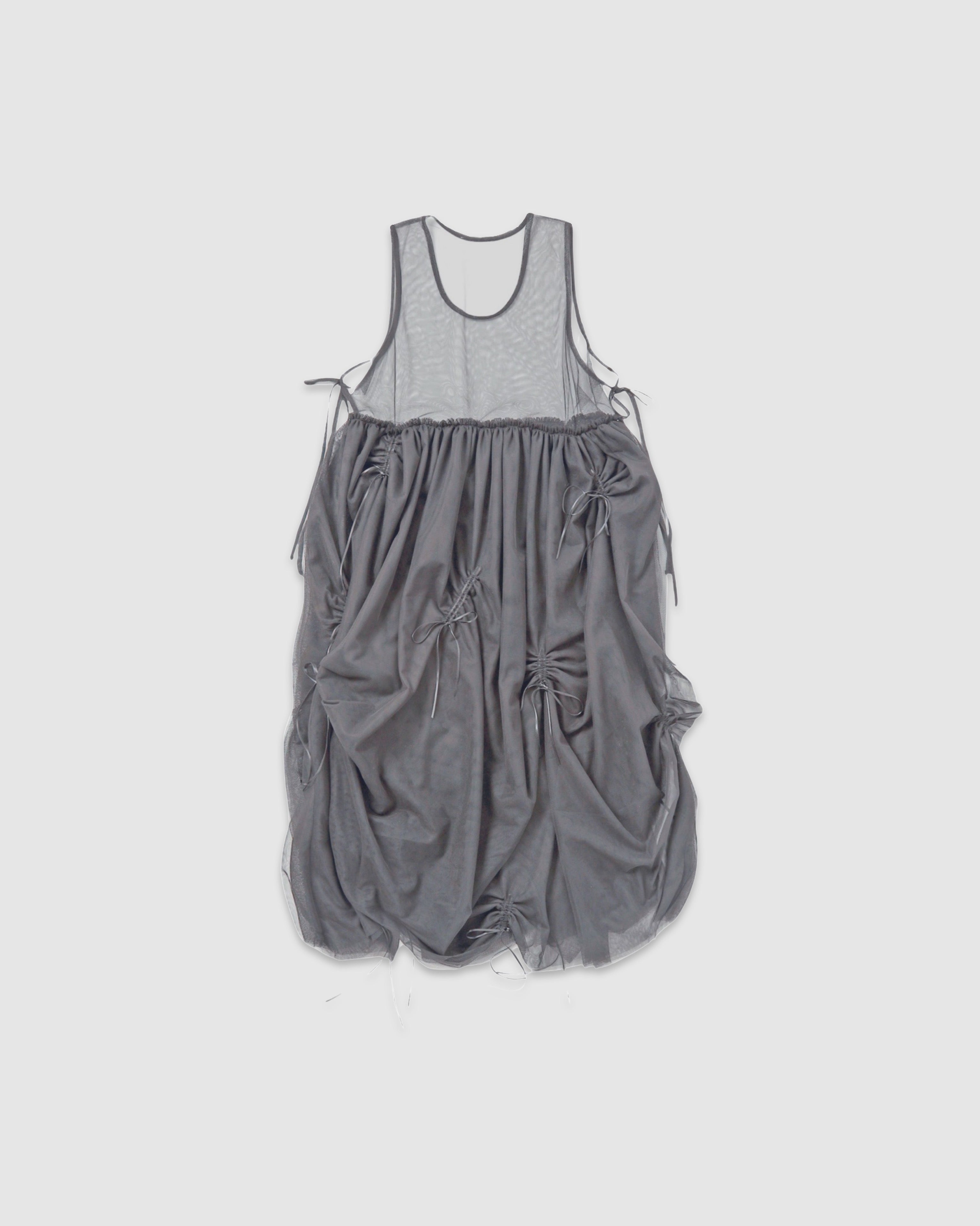 Tulle ribbon dress (gray)