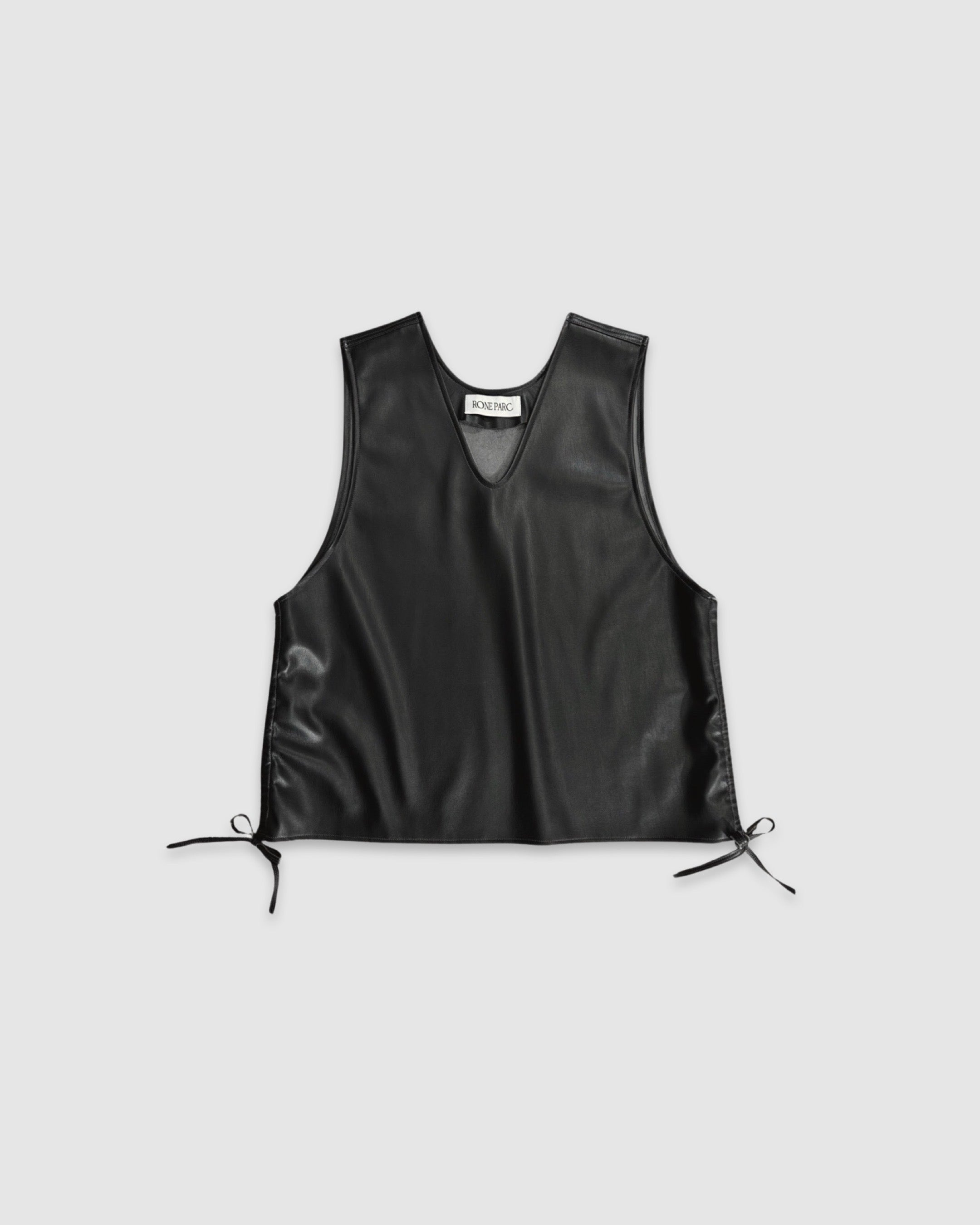 Shirring leather vest