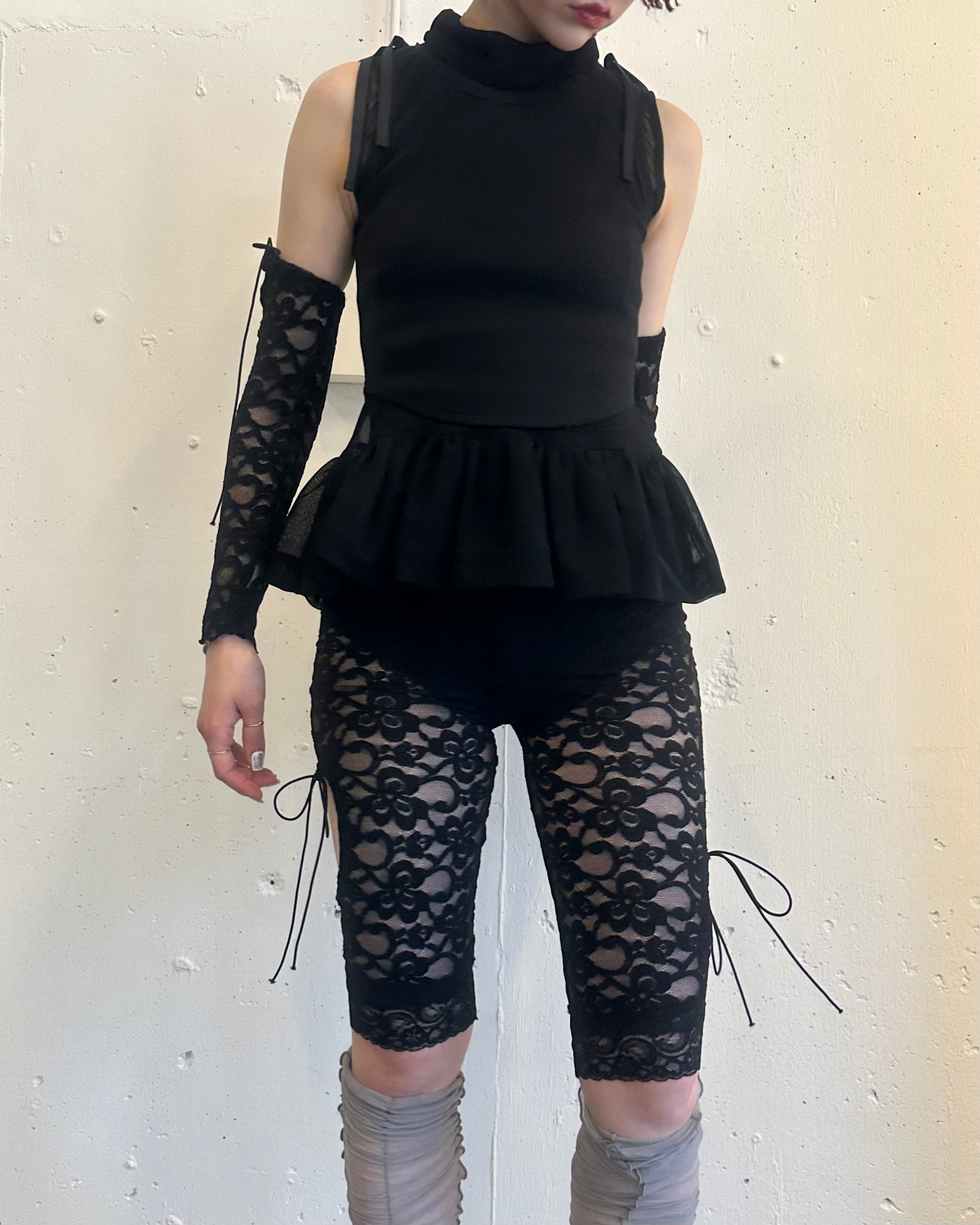 3way lace leggings (black)