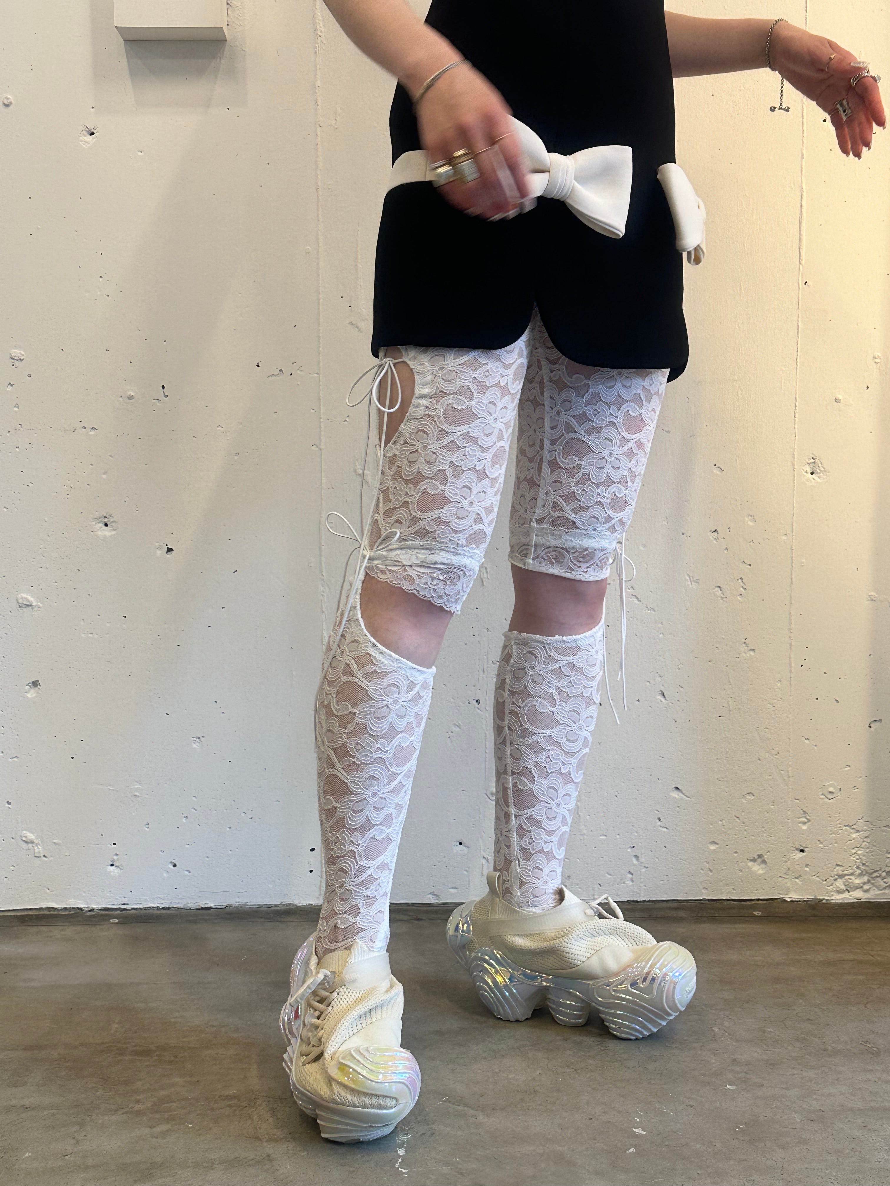 3way lace leggings (white)