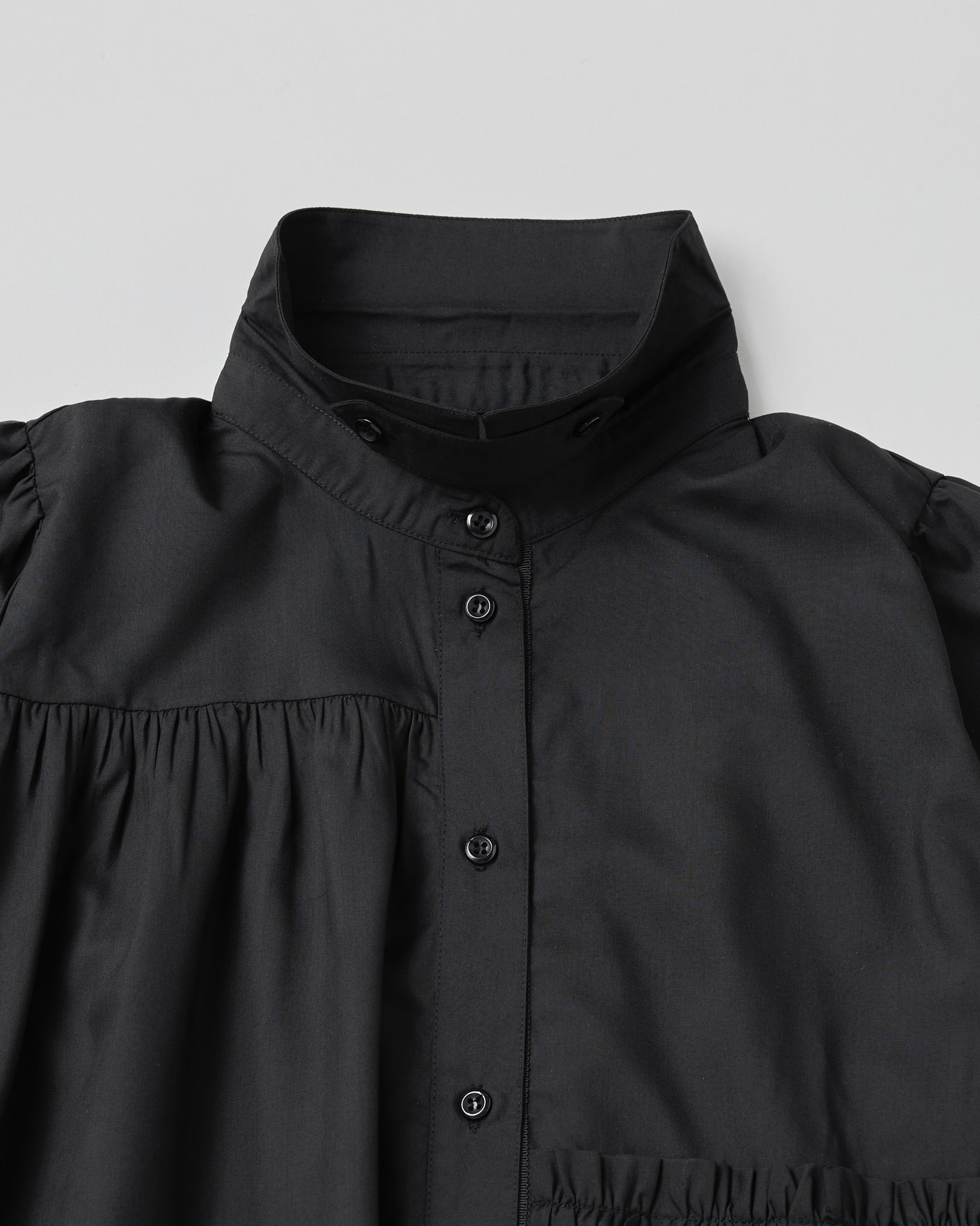 Tiered shirt dress (black)