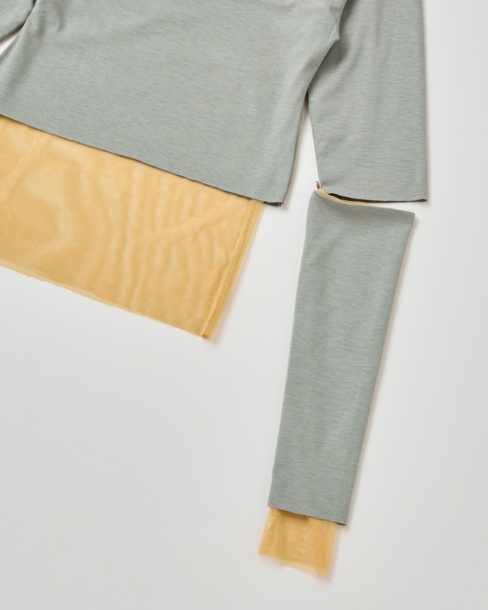 Multiway turtleneck top (khaki×yellow)