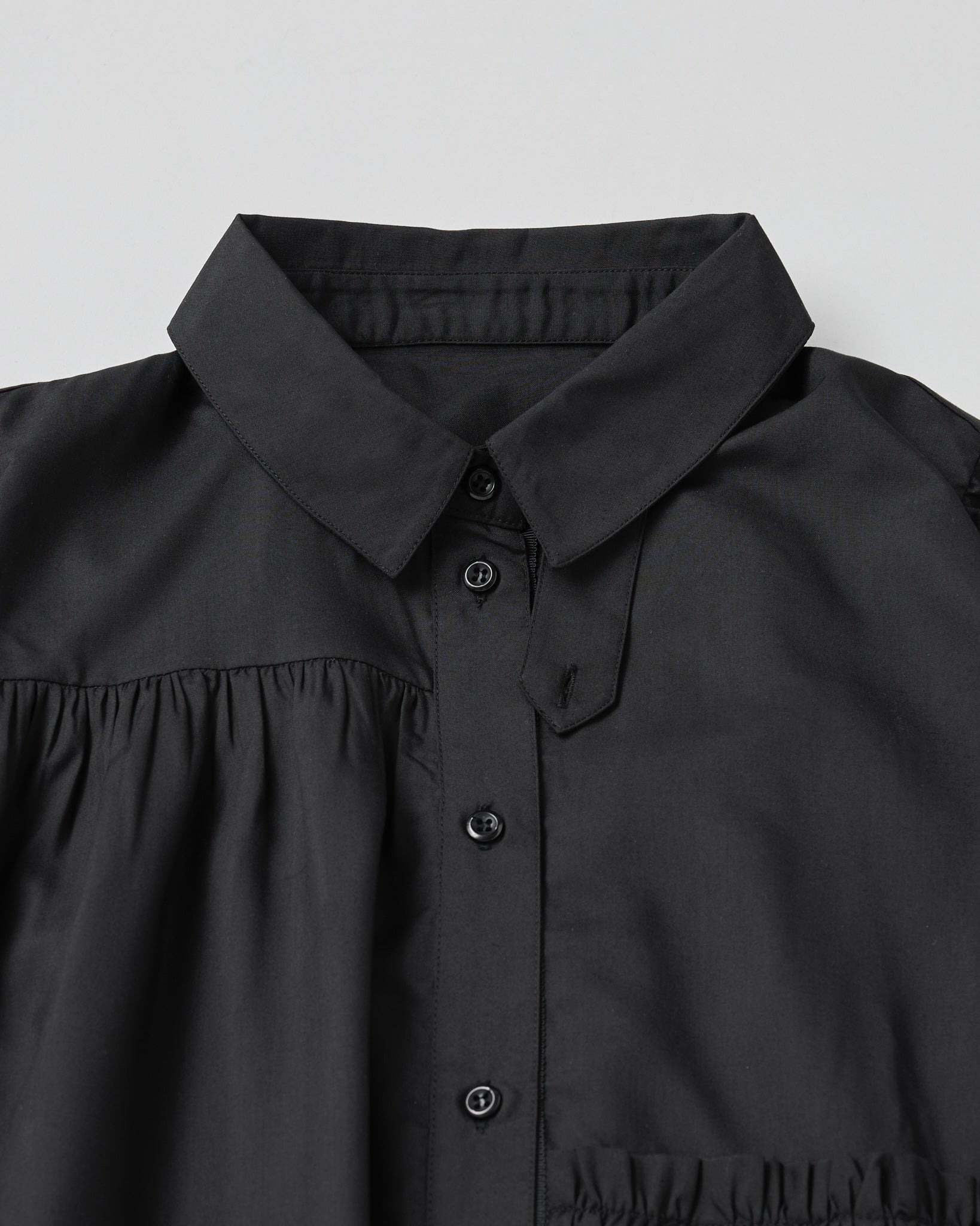 Tiered shirt dress (black)