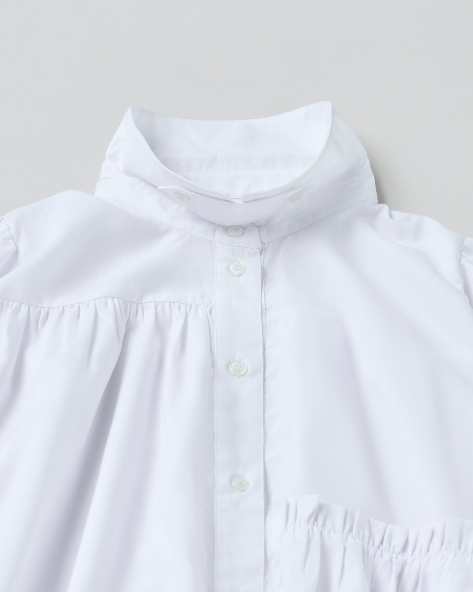 Tiered shirt dress (white)