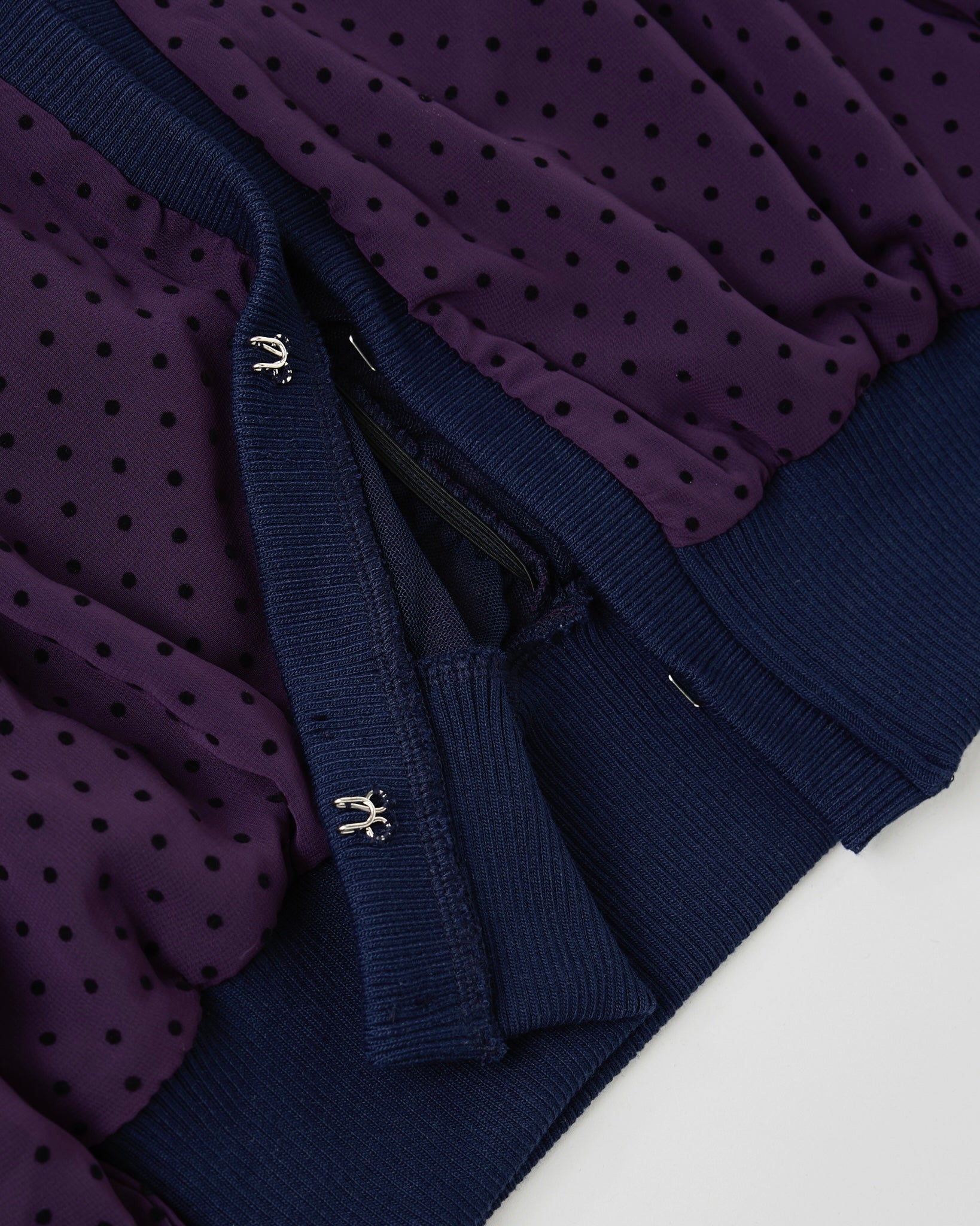 Polka dot gather cardigan (purple)