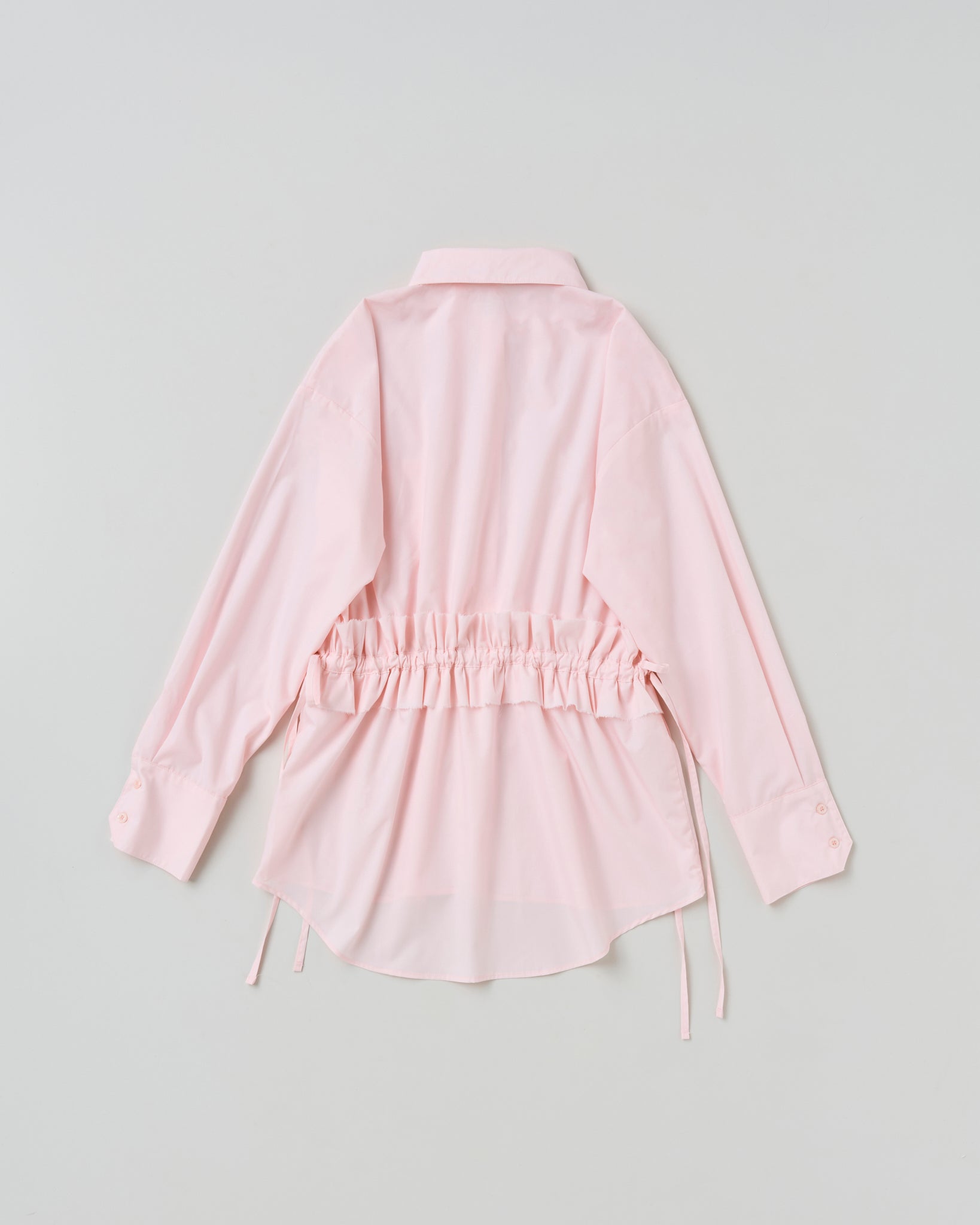 Drawstring frill waist shirt (pink)