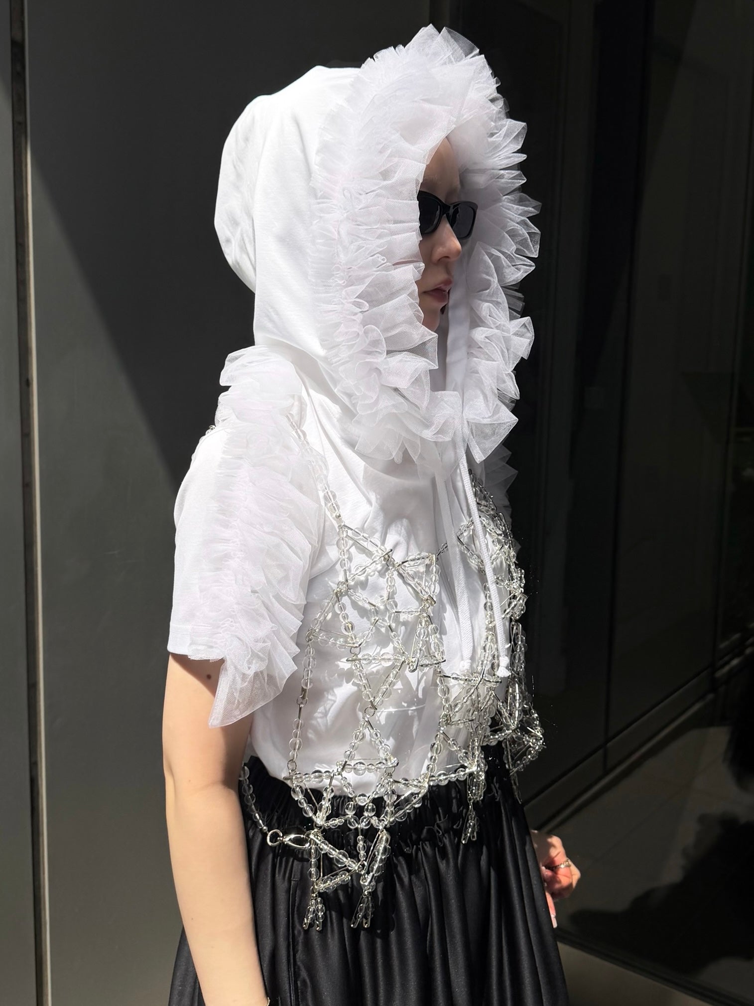 Frill Zip Top(White)
